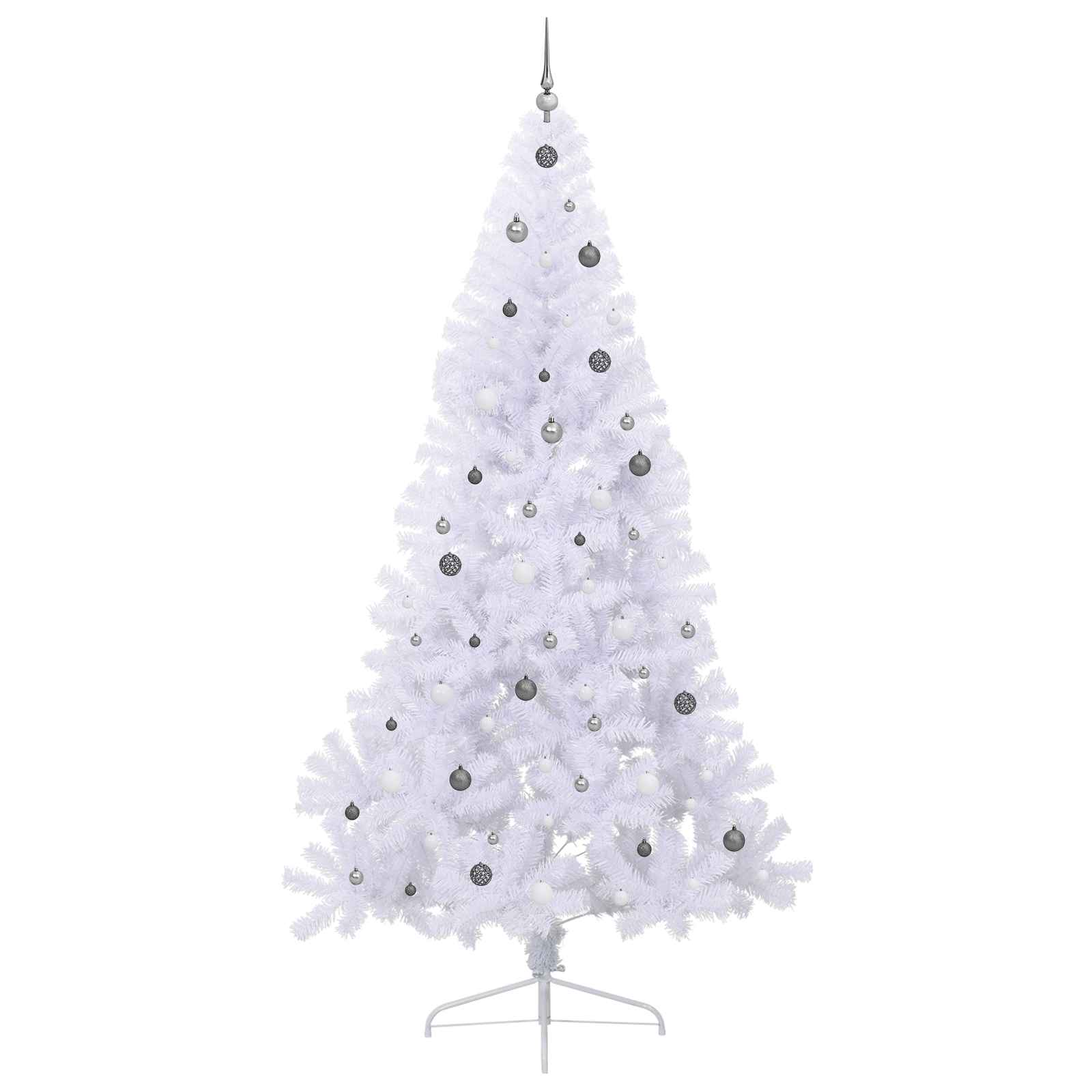 Sapin de Noël artificiel avec 300 LED Blanc 240 cm PVC et Acier