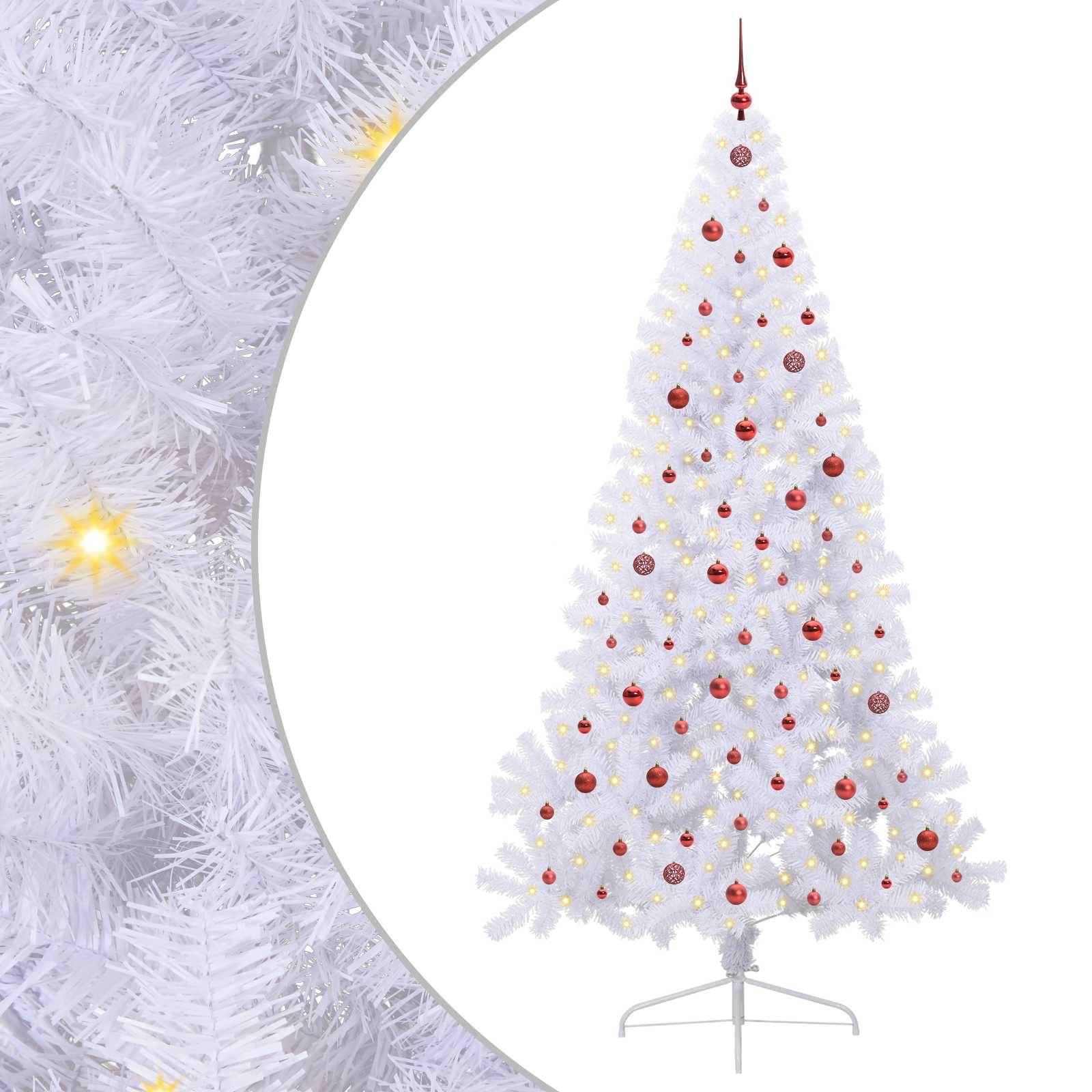 Sapin de Noël artificiel avec 300 LED Blanc 240 cm PVC et Acier - XIOS