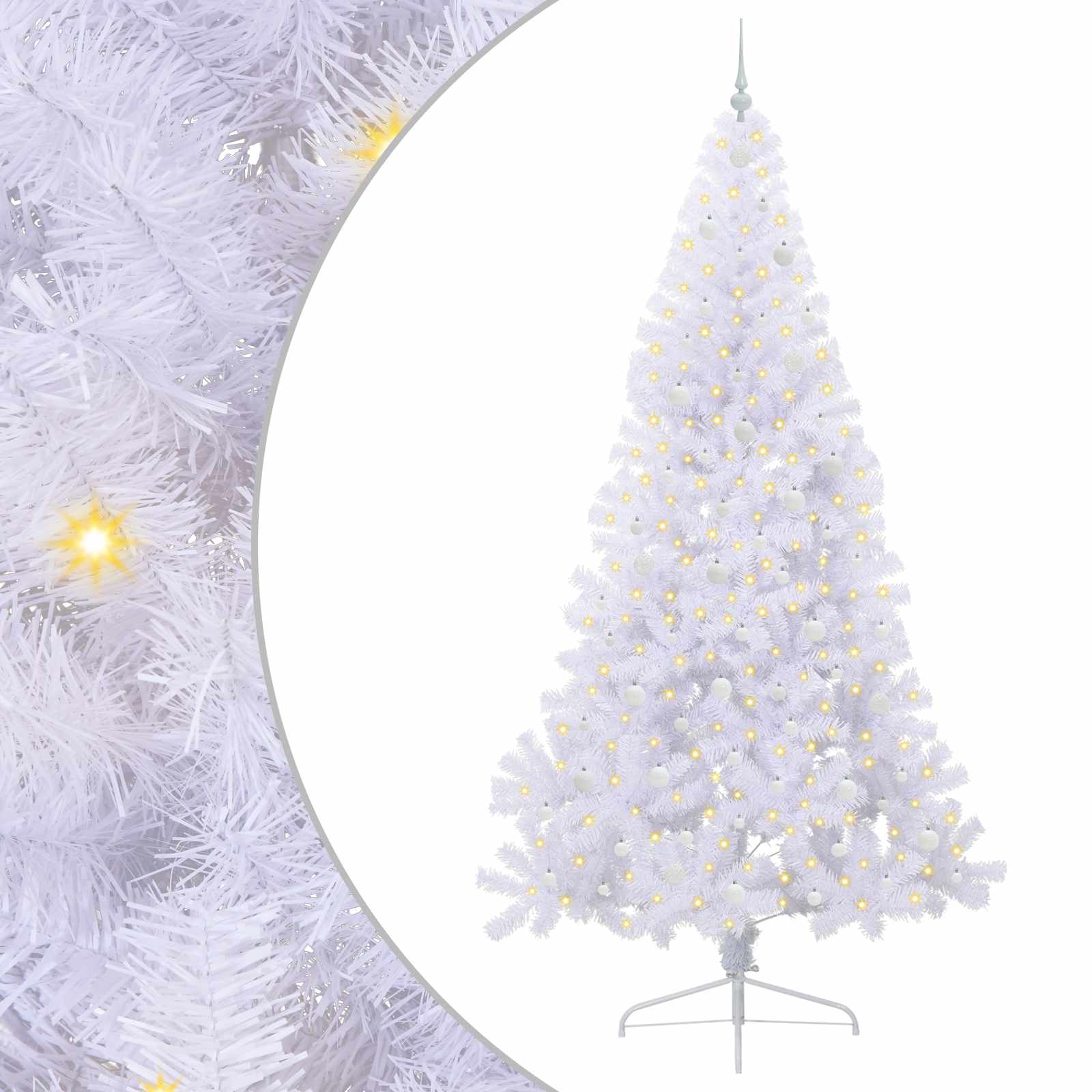 Sapin de Noël artificiel avec 300 LED Blanc 240 cm PVC et Acier - XIOS