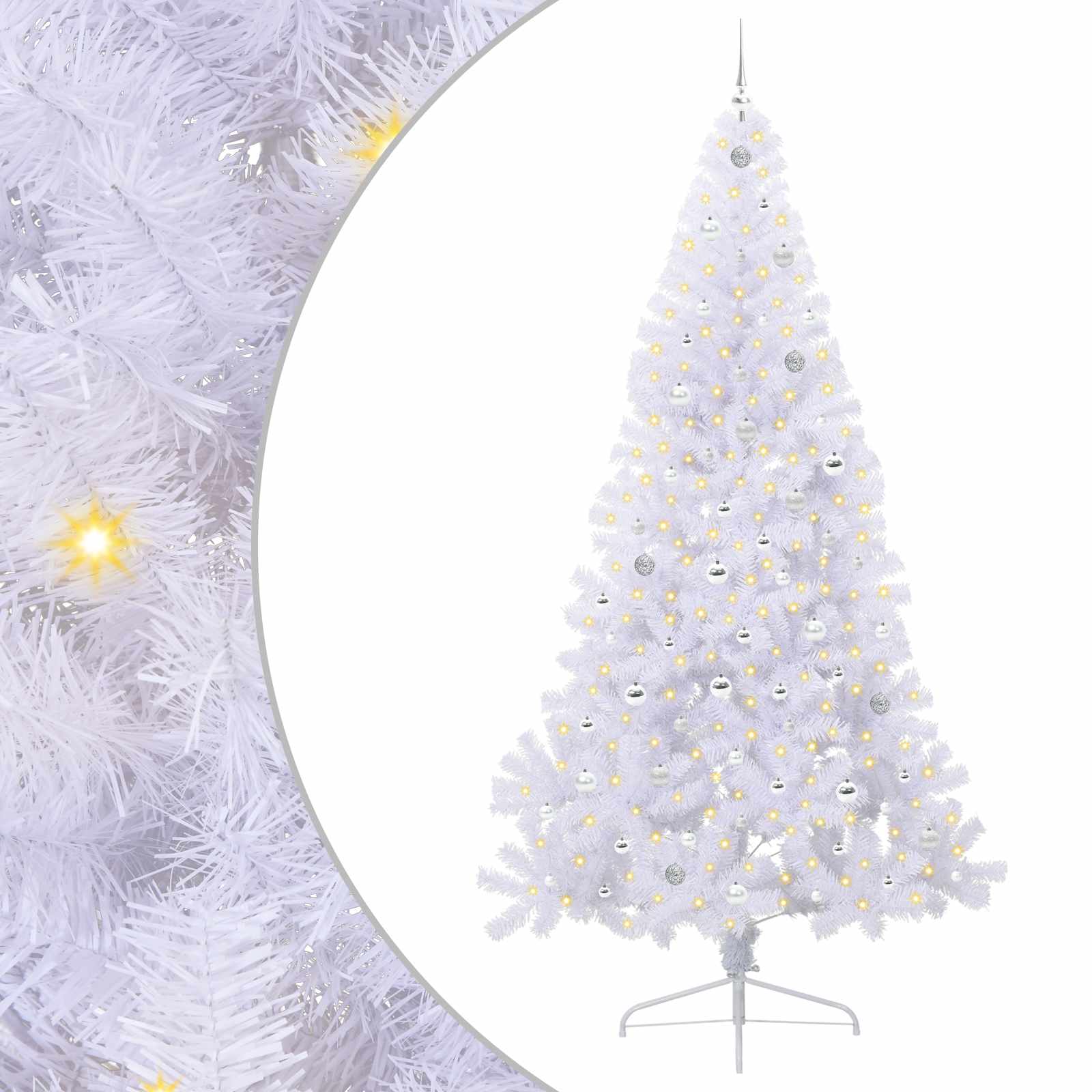 Sapin de Noël artificiel avec 300 LED Blanc 240 cm PVC et Acier - XIOS
