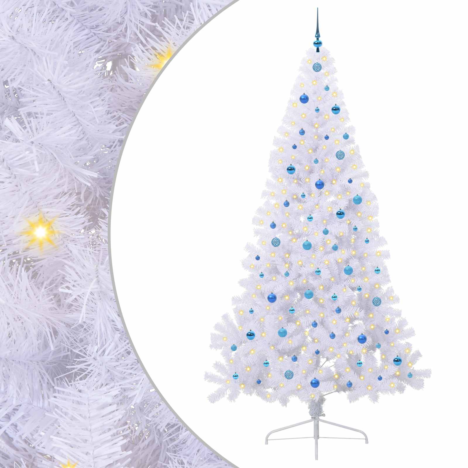 Sapin de Noël artificiel avec 300 LED Blanc 240 cm PVC et Acier - XIOS