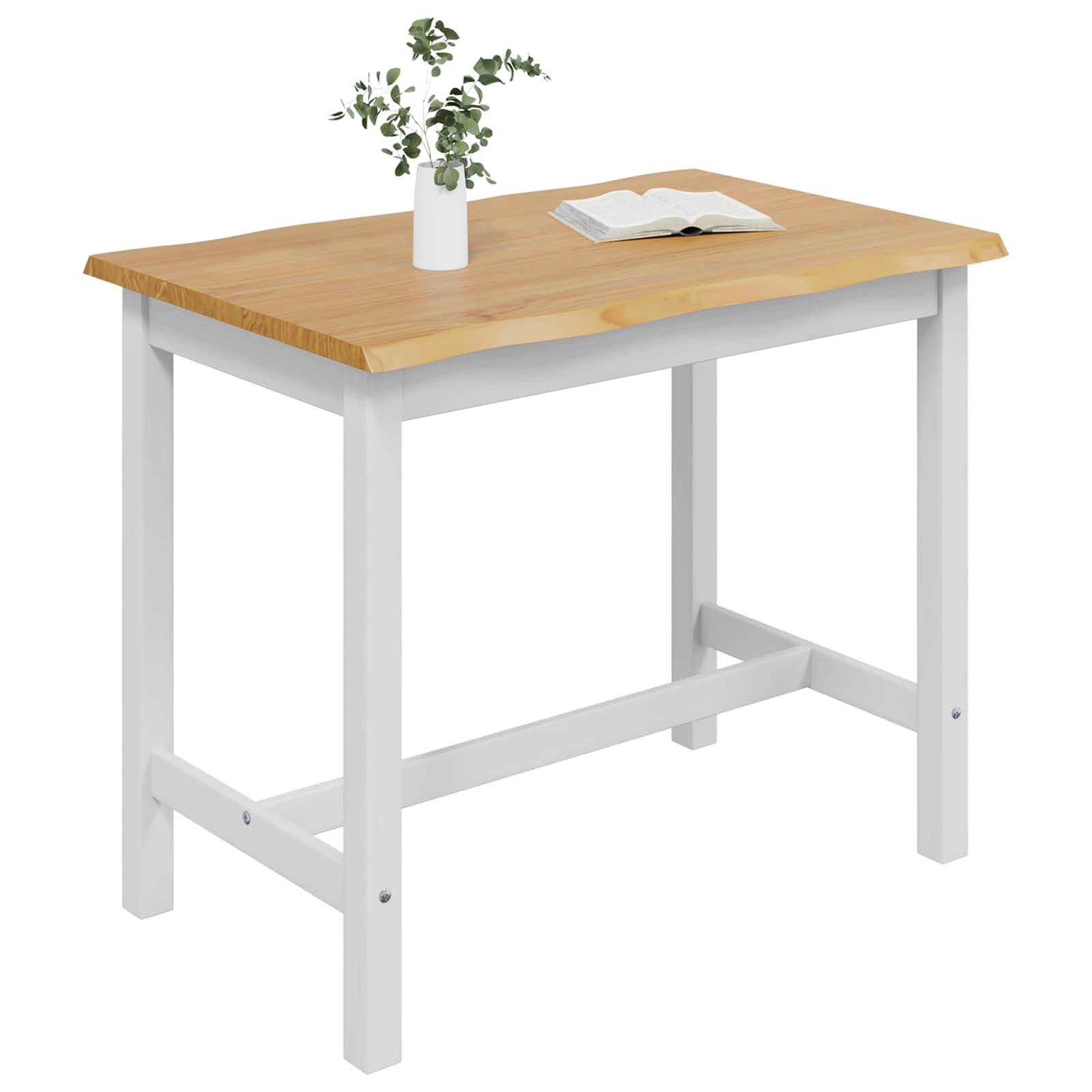 Table haute EKAI Blanc 112 x 70 x 91 cm Bois de pin massif