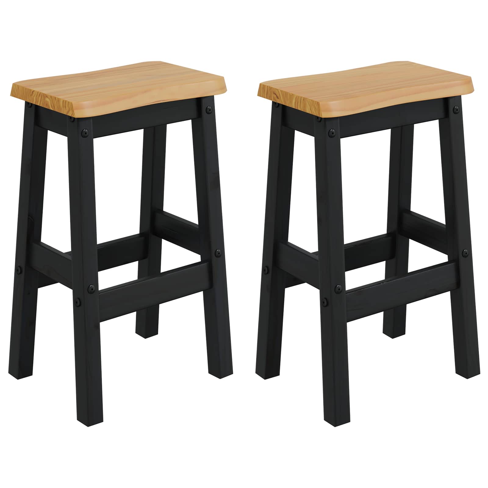 Tabouret de bar haut EKAI 2 pcs Noir 40 x 29 x 63 cm