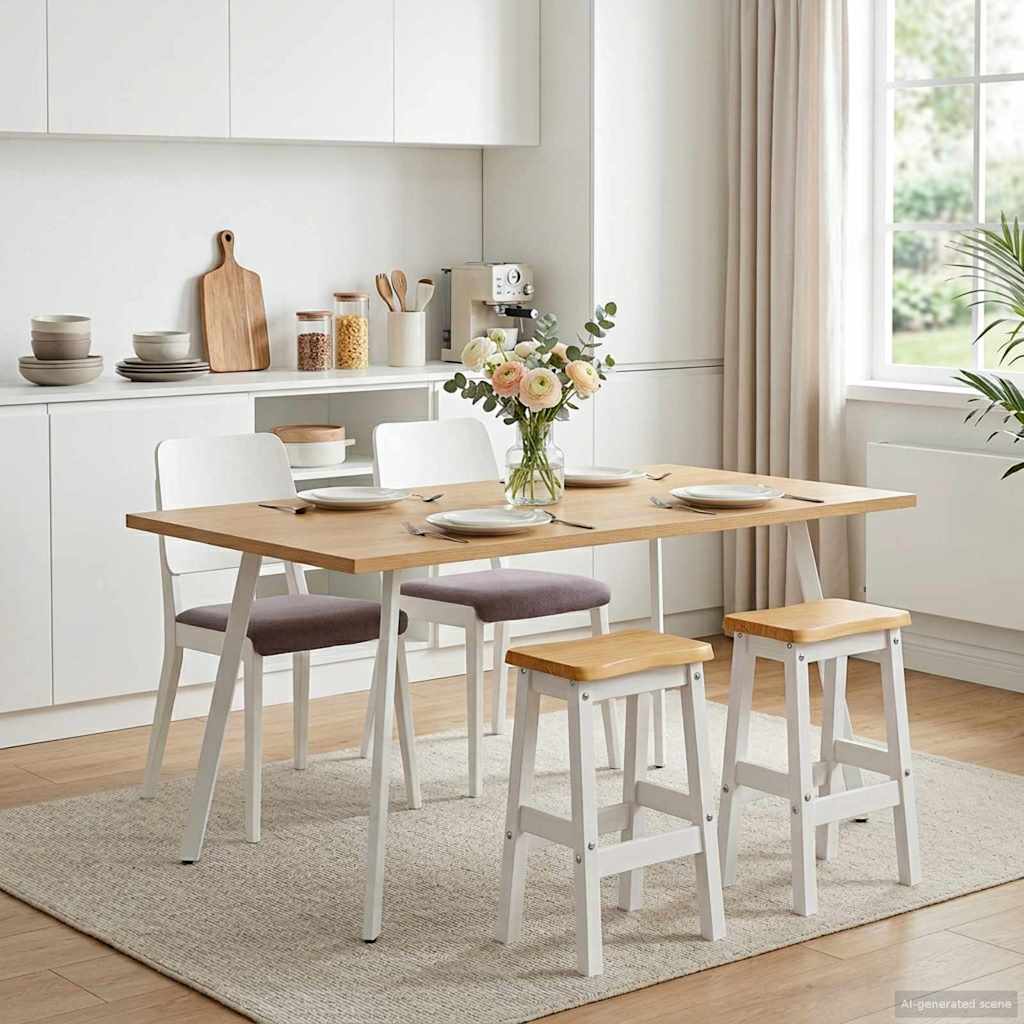 Tabouret de bar haut EKAI 2 pcs Blanc 40 x 29 x 63 cm