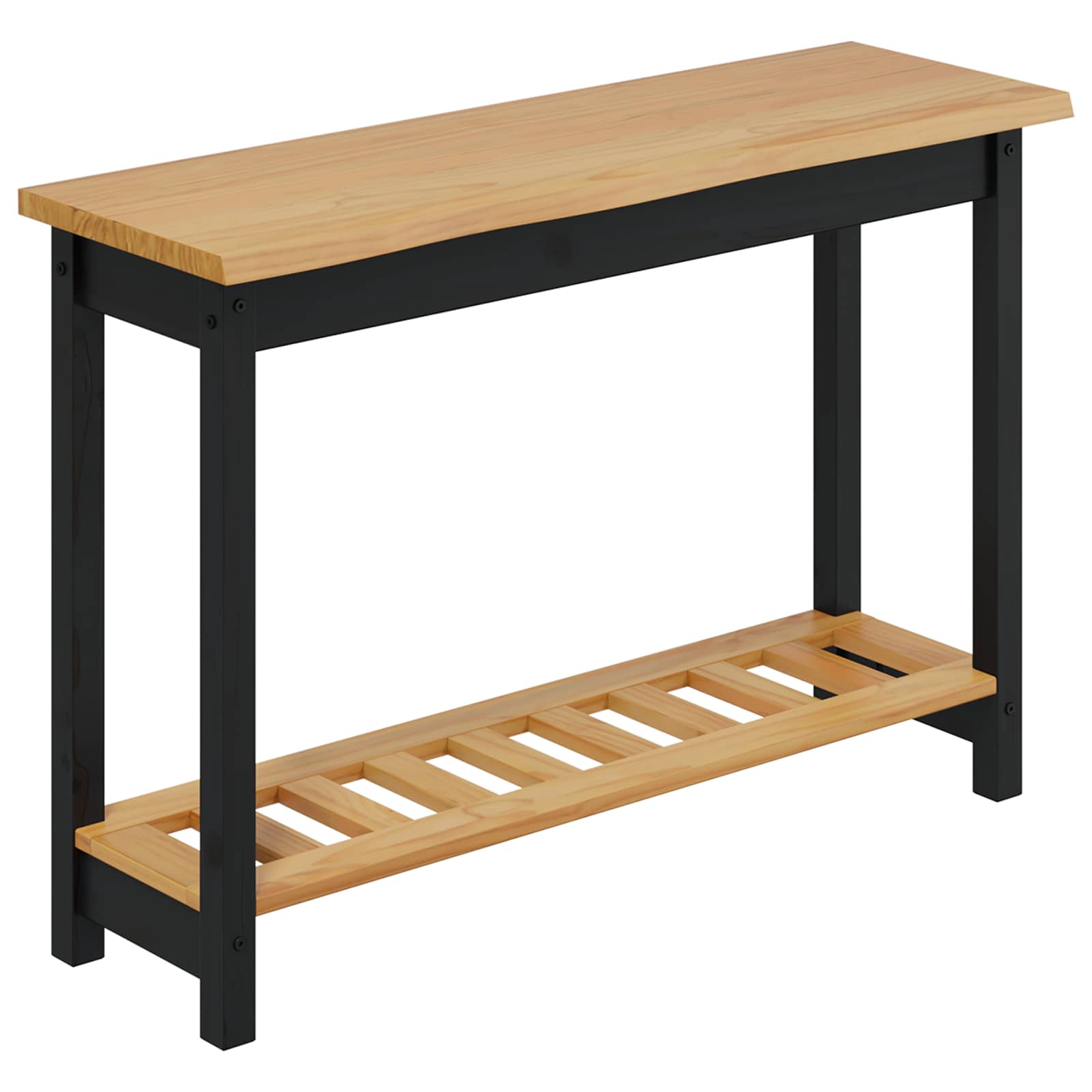 Table console EKAI Noir 112 x 35 x 76 cm Bois de pin massif