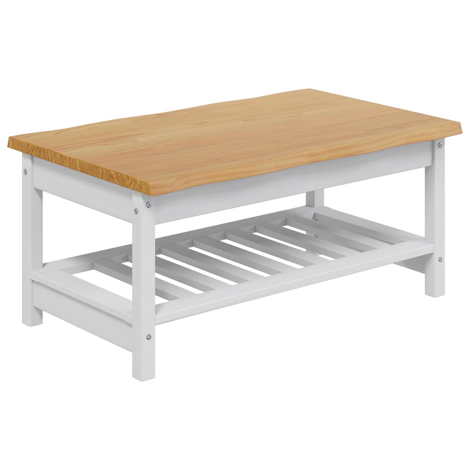 Table basse EKAI Blanc 100 x 60 x 45,5 cm Bois de pin massif