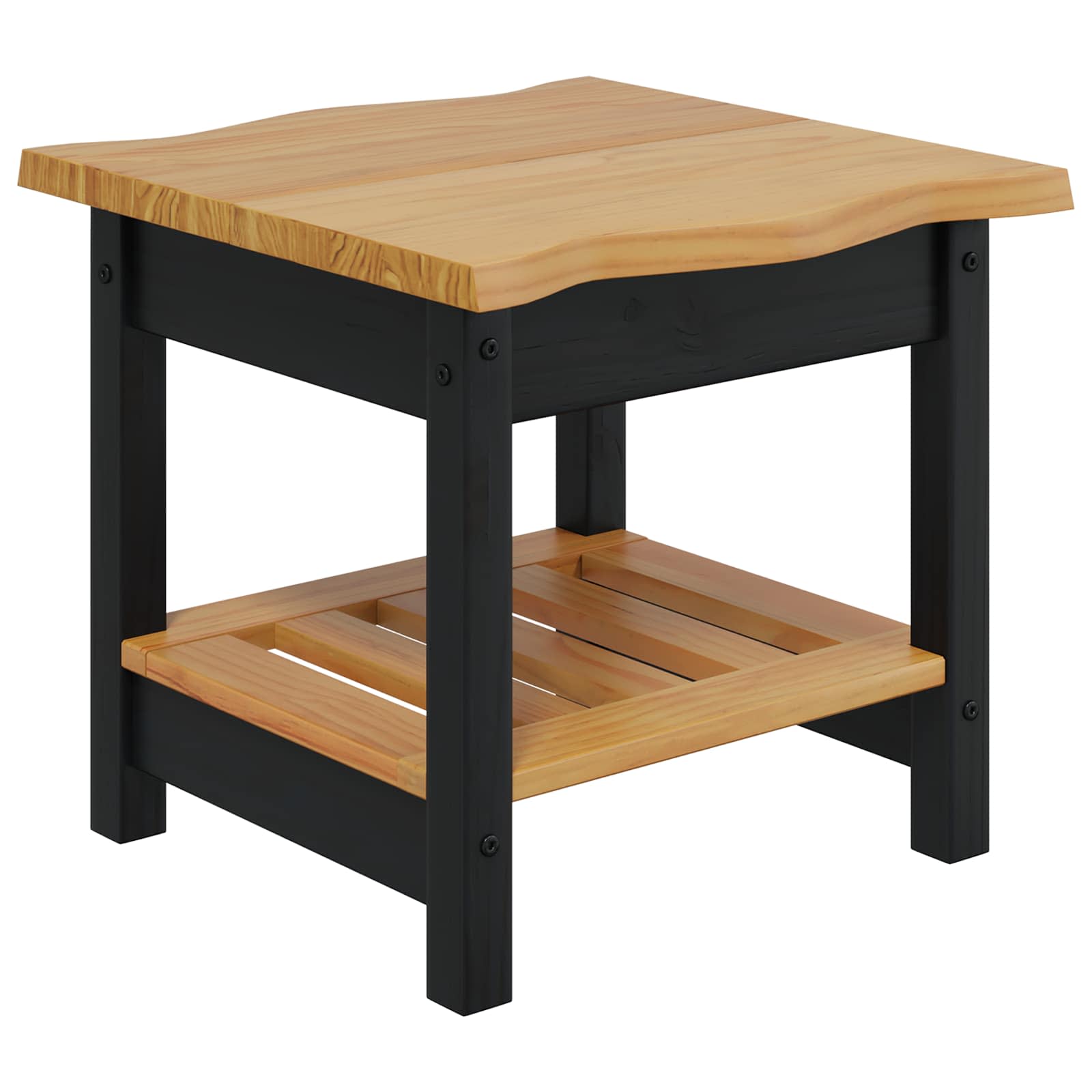 Table d'appoint EKAI Noir 50 x 50 x 45,5 cm Bois de pin massif - XIOS