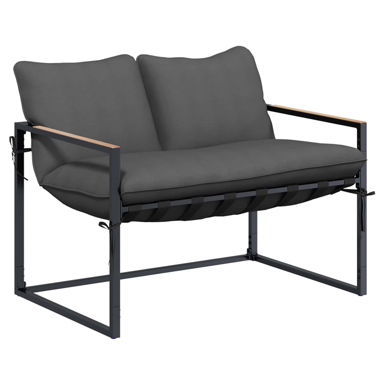 Ensemble de canapé de jardin 4 pcs Noir et anthracite Acier - XIOS