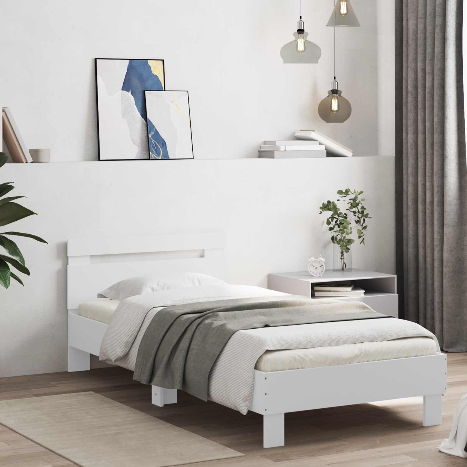 Cadre de lit avec LED Blanc 80 x 200 cm Bois d'ingénierie - XIOS