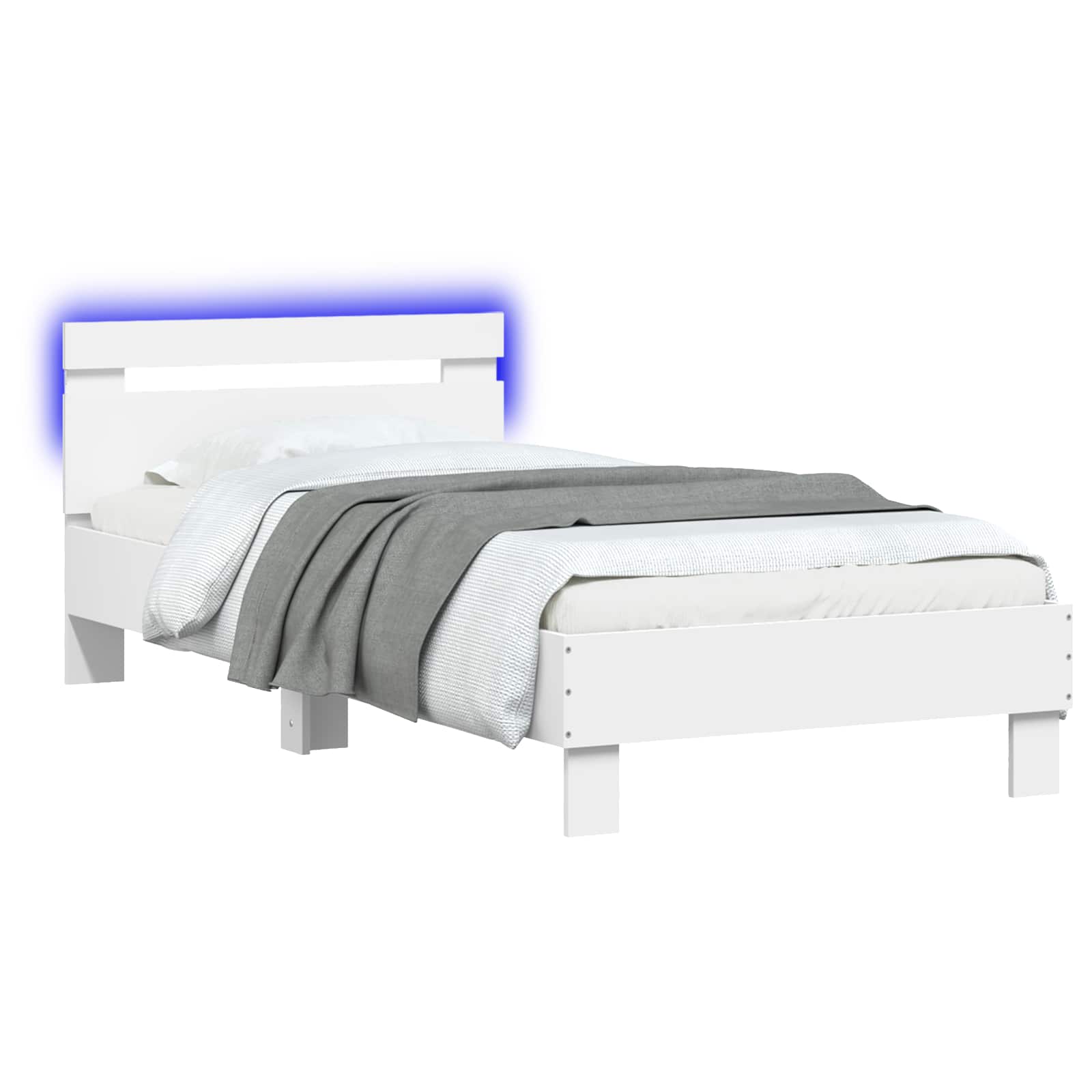 Cadre de lit avec LED Blanc 80 x 200 cm Bois d'ingénierie - XIOS