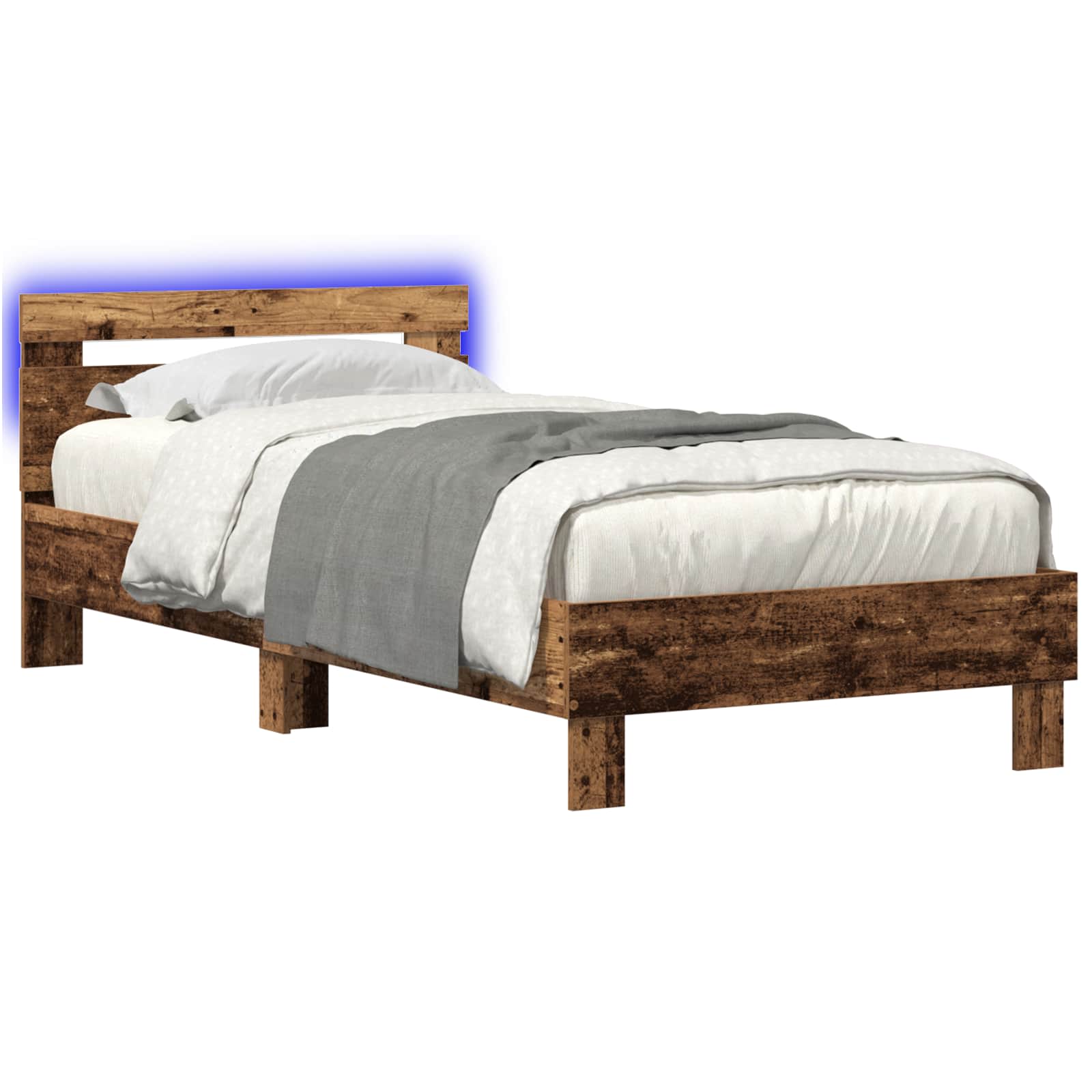 Cadre de lit avec LED Bois ancien 80 x 200 cm Bois d'ingénierie - XIOS