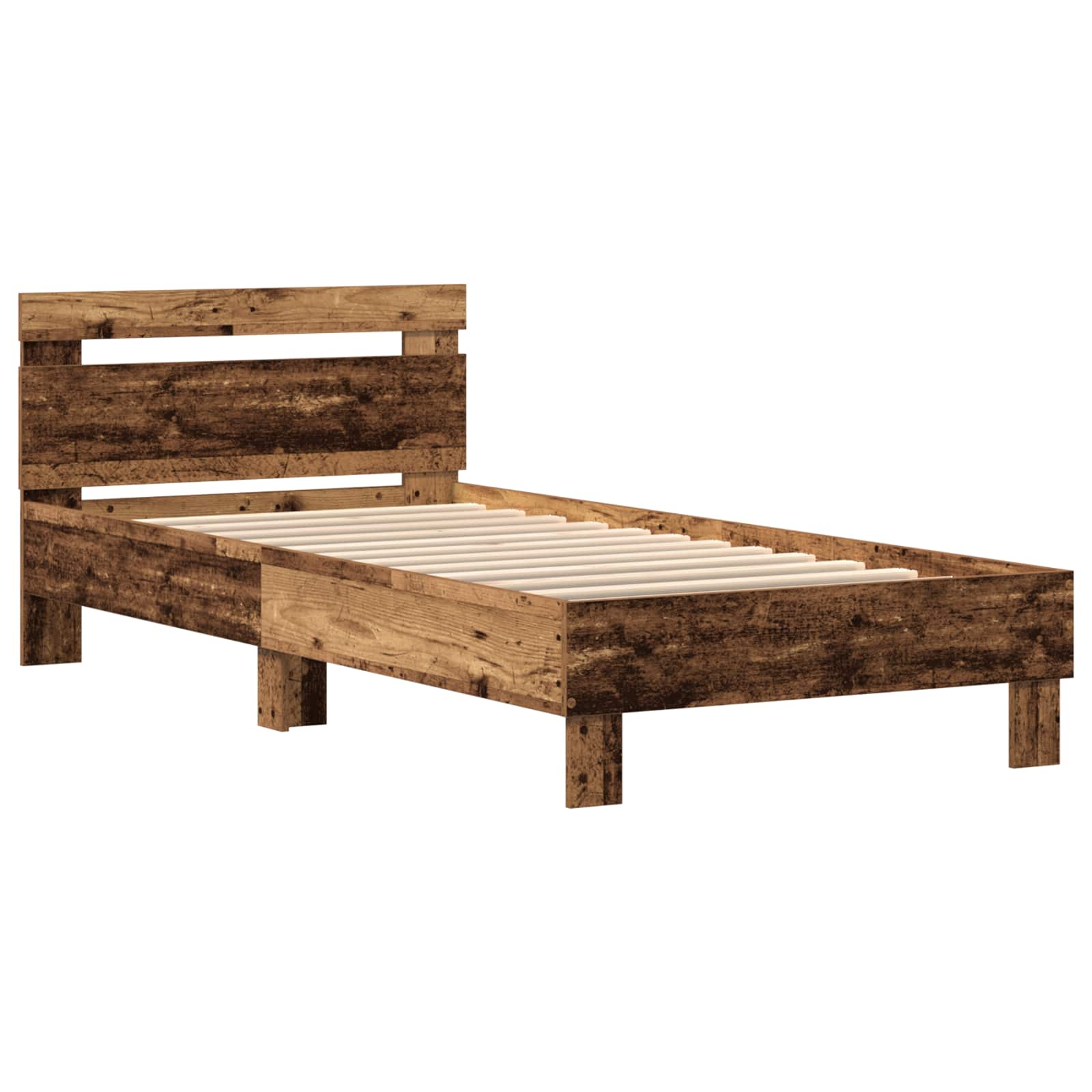 Cadre de lit avec LED Bois ancien 80 x 200 cm Bois d'ingénierie - XIOS
