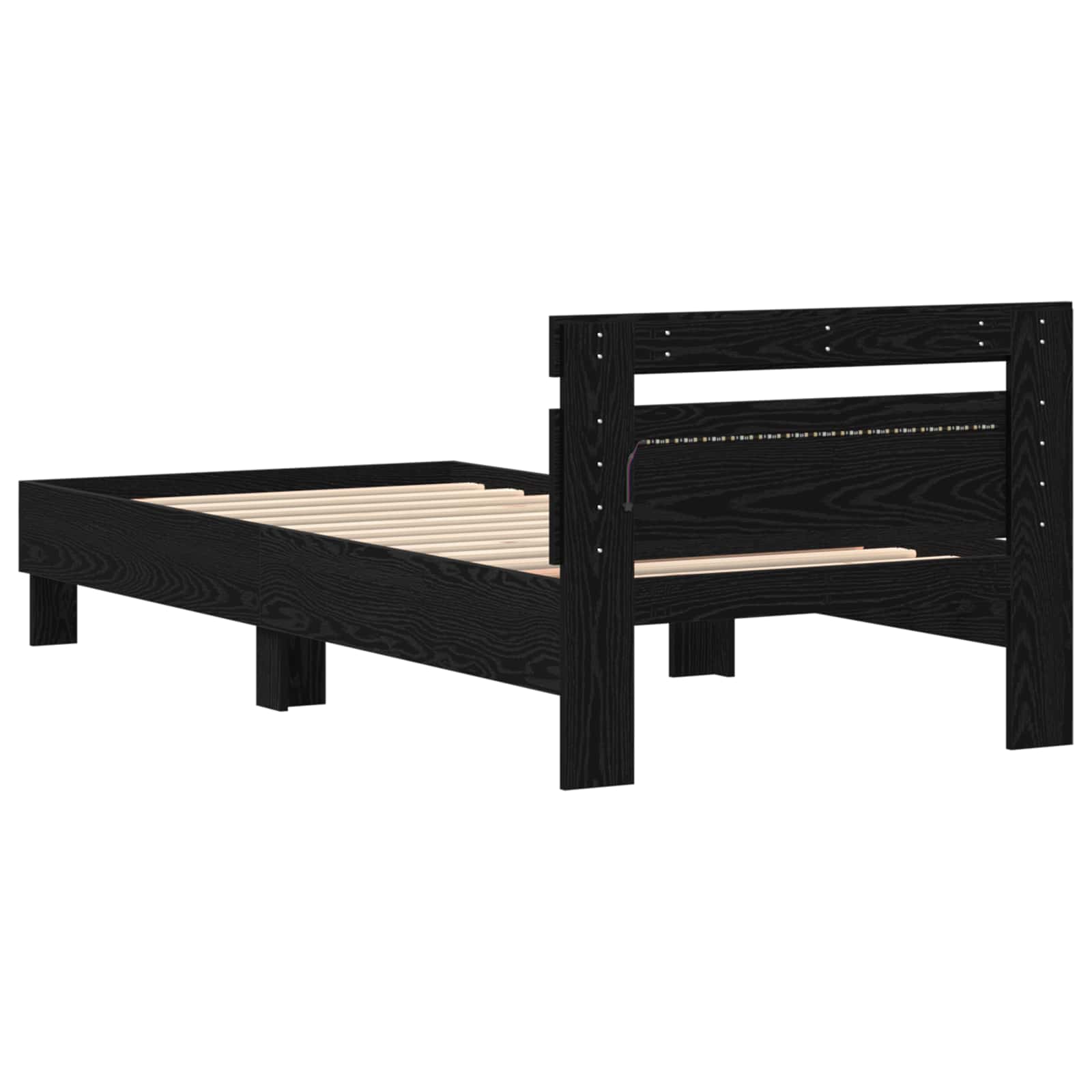 Cadre de lit avec LED Chêne noir 80 x 200 cm Bois d'ingénierie - XIOS