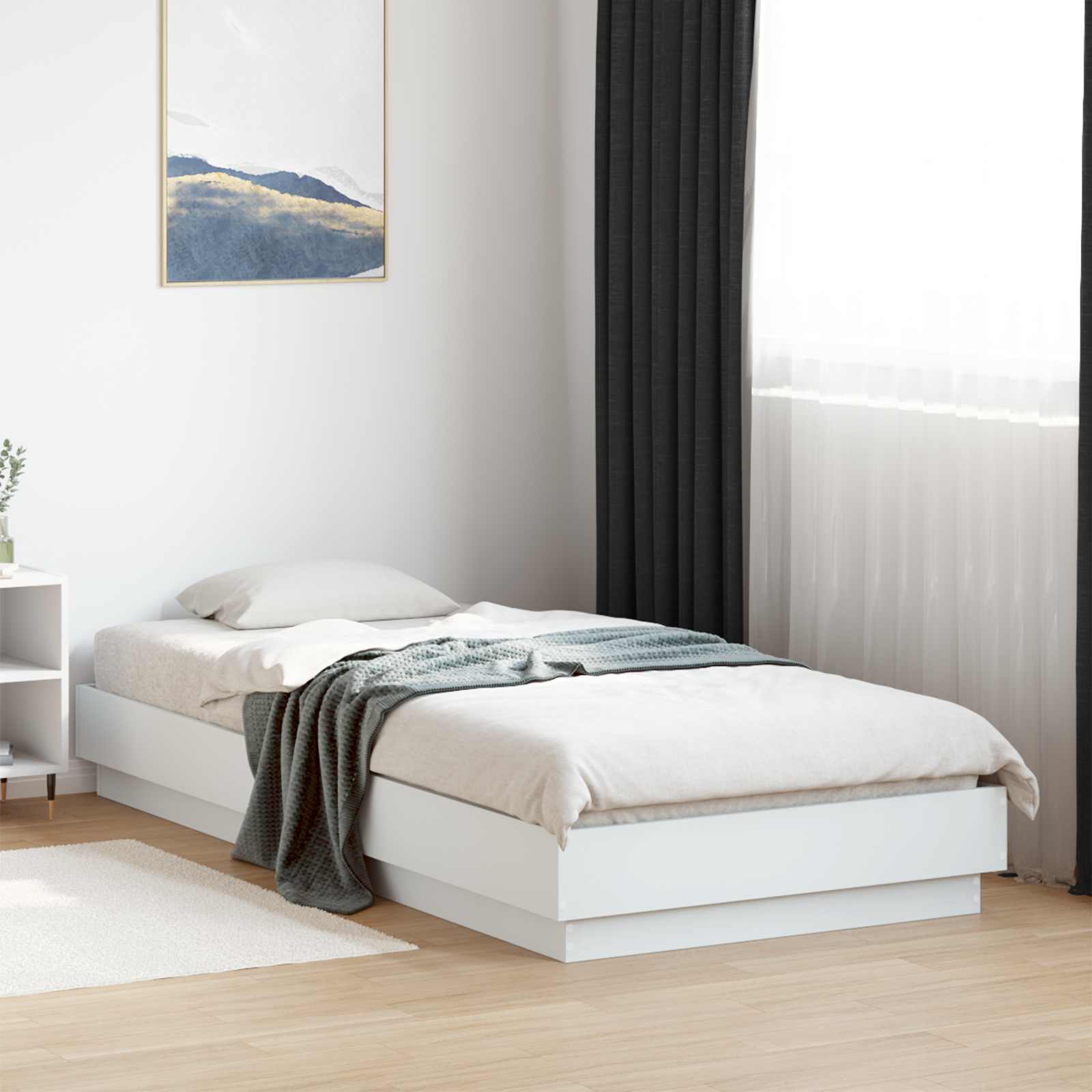 Cadre de lit avec LED Blanc 80 x 200 cm Bois d'ingénierie - XIOS