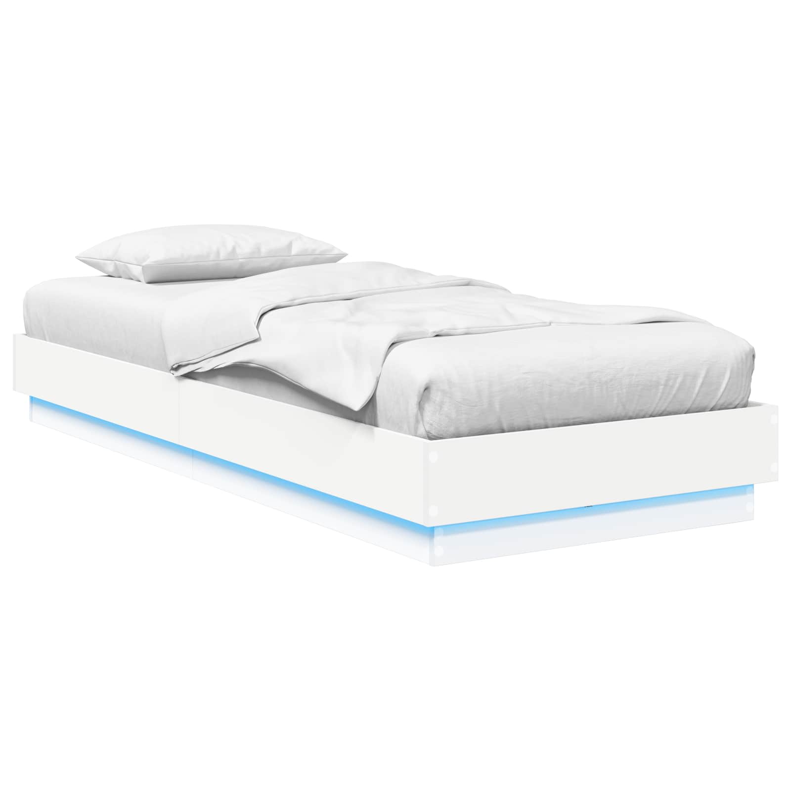 Cadre de lit avec LED Blanc 80 x 200 cm Bois d'ingénierie - XIOS