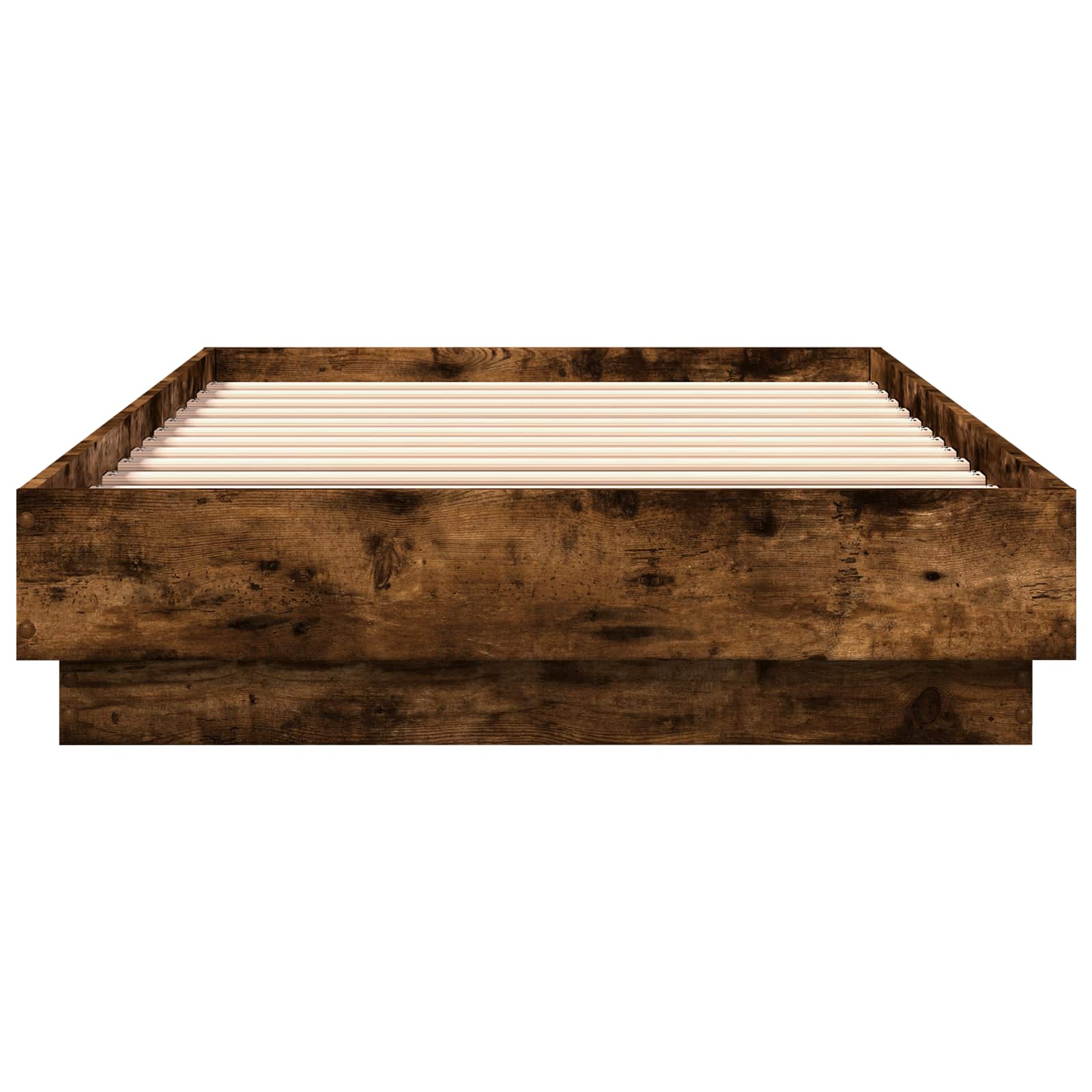 Cadre de lit avec LED Chêne fumé 80 x 200 cm Bois d'ingénierie