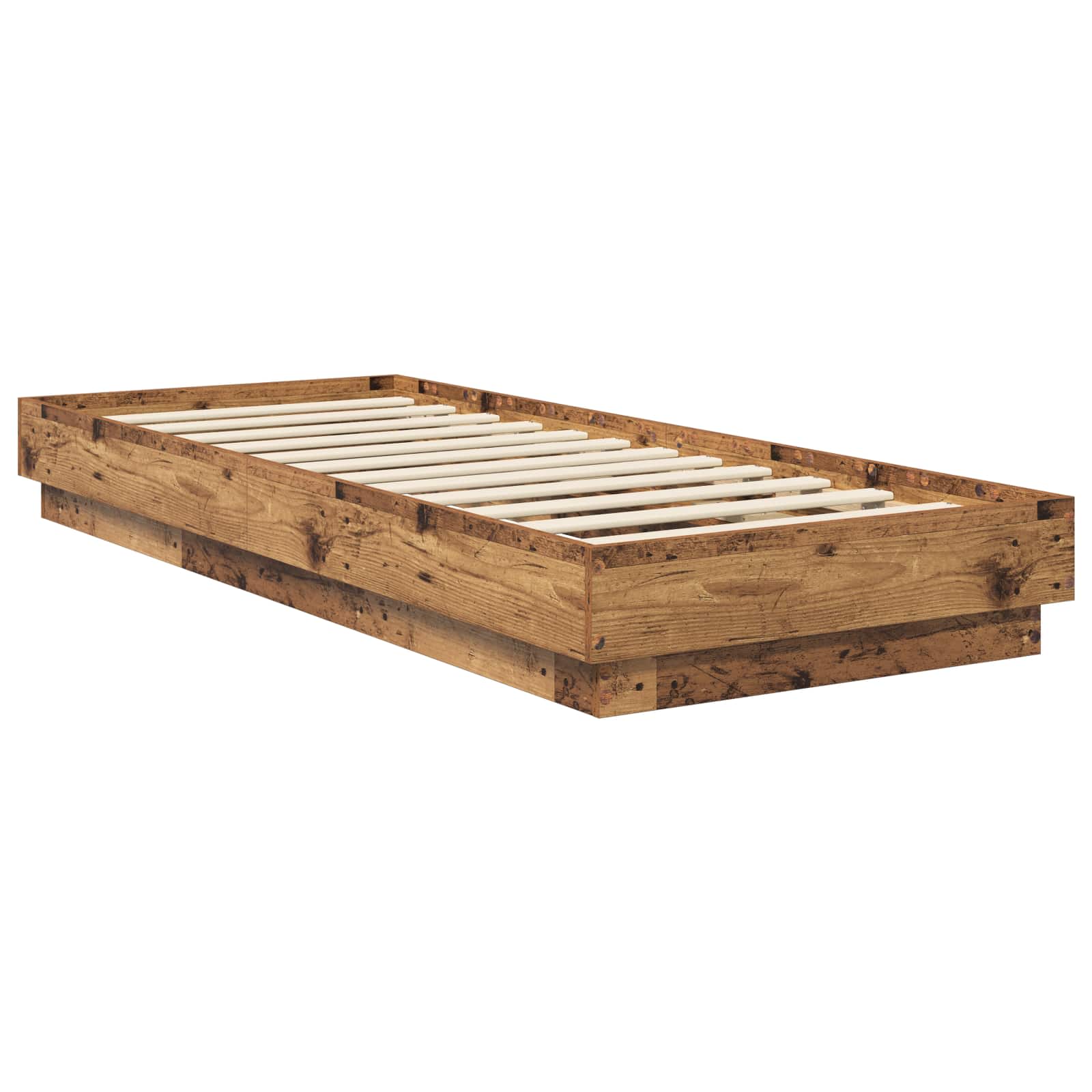 Cadre de lit avec LED Bois ancien 80 x 200 cm Bois d'ingénierie