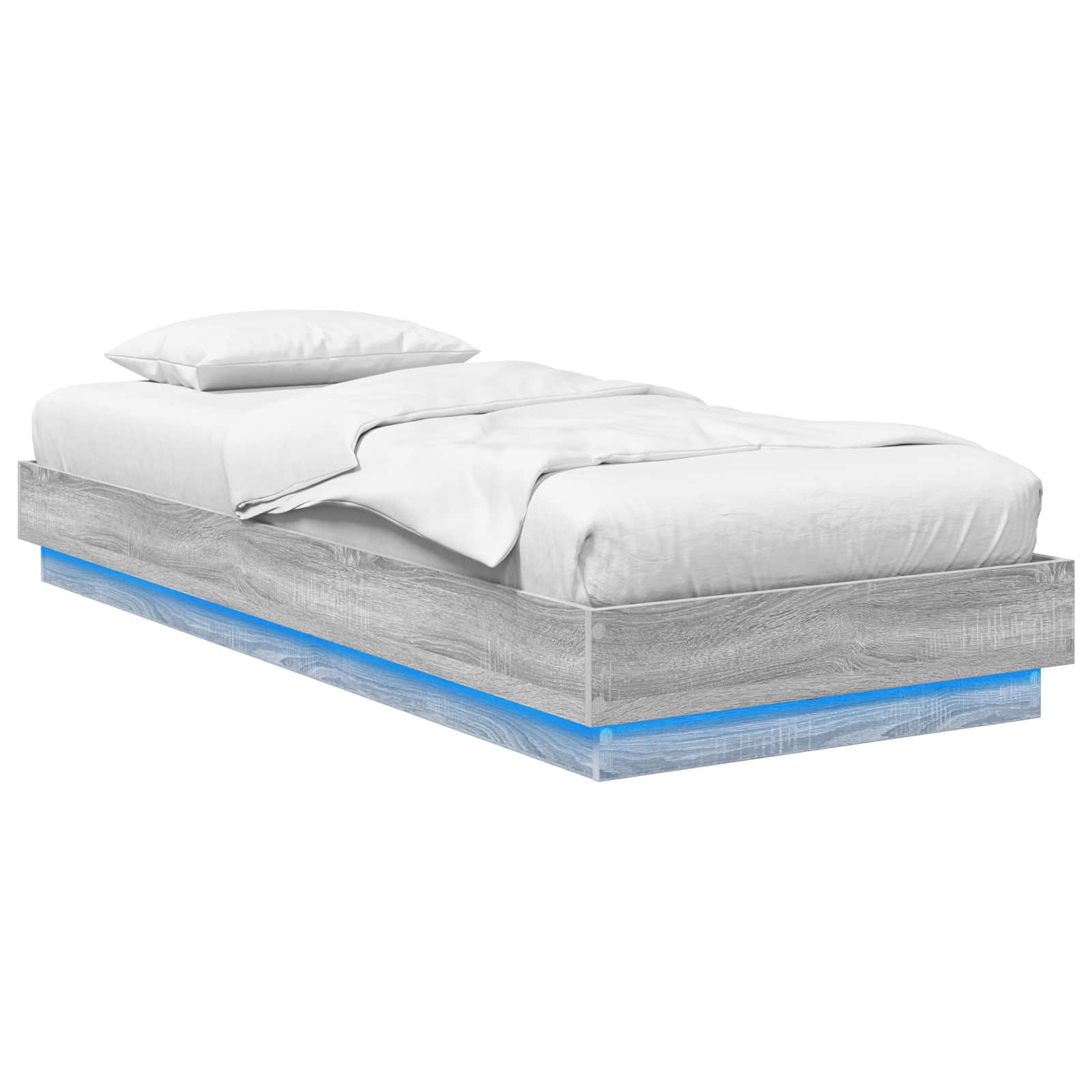 Cadre de lit avec LED Sonoma gris 80 x 200 cm Bois d'ingénierie