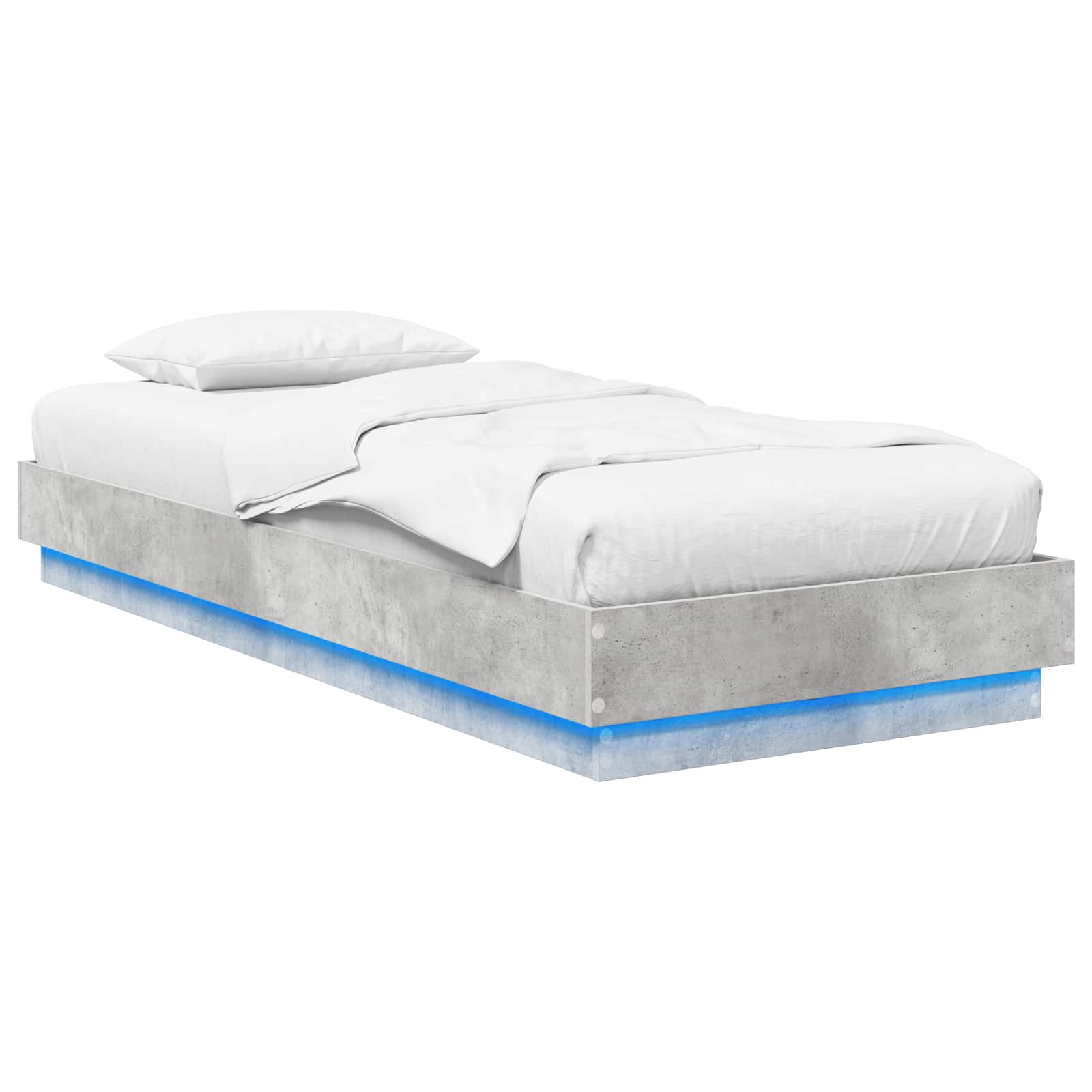 Cadre de lit avec LED Gris béton 80 x 200 cm Bois d'ingénierie