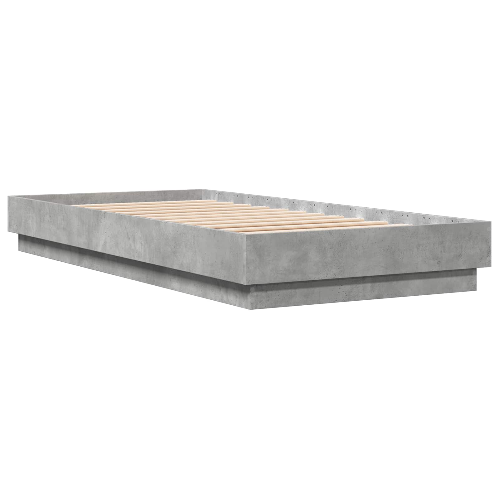 Cadre de lit avec LED Gris béton 80 x 200 cm Bois d'ingénierie