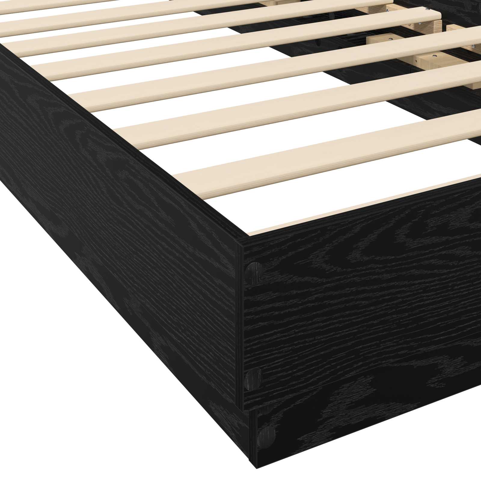 Cadre de lit avec LED Chêne noir 80 x 200 cm Bois d'ingénierie