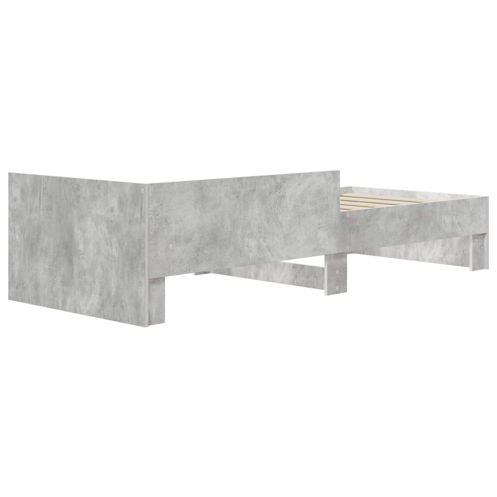 Cadre de lit avec tête de lit Gris béton 80 x 200 cm