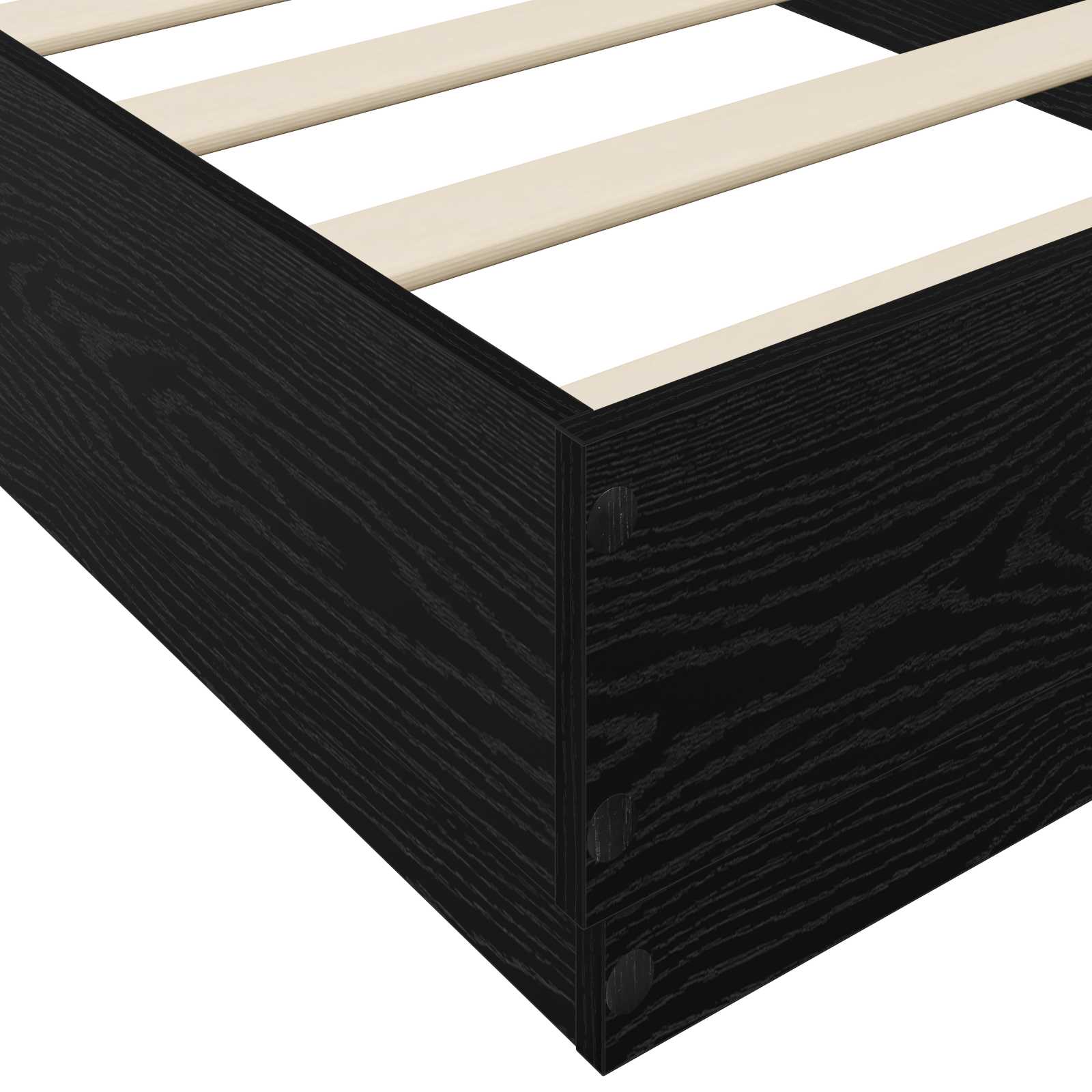 Cadre de lit au sol Chêne noir 80 x 200 cm Bois d'ingénierie - XIOS
