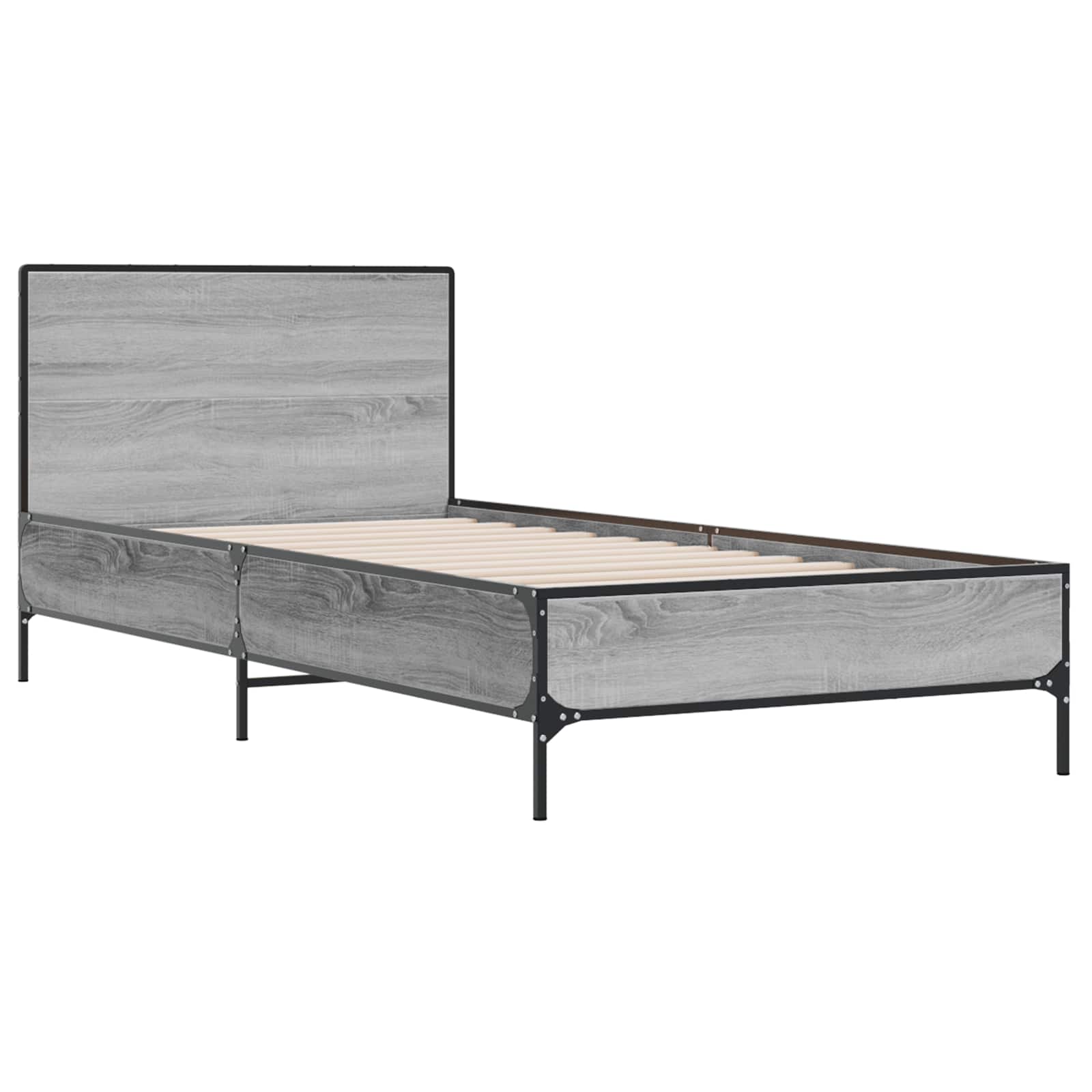 Cadre de lit avec tête de lit Sonoma gris 80 x 200 cm - XIOS