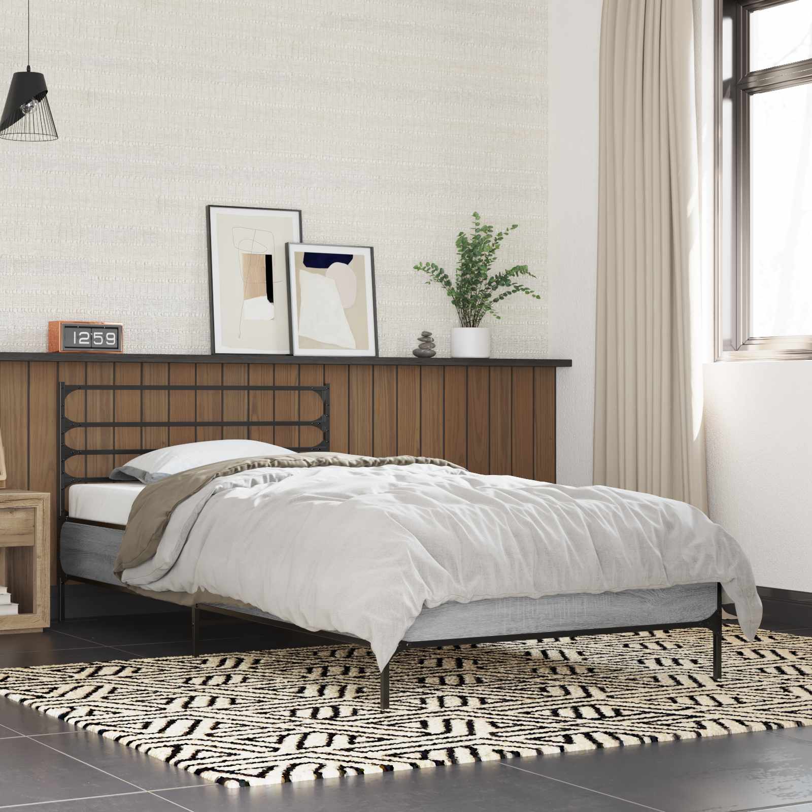 Cadre de lit Sonoma gris 80 x 200 cm Bois d'ingénierie - XIOS