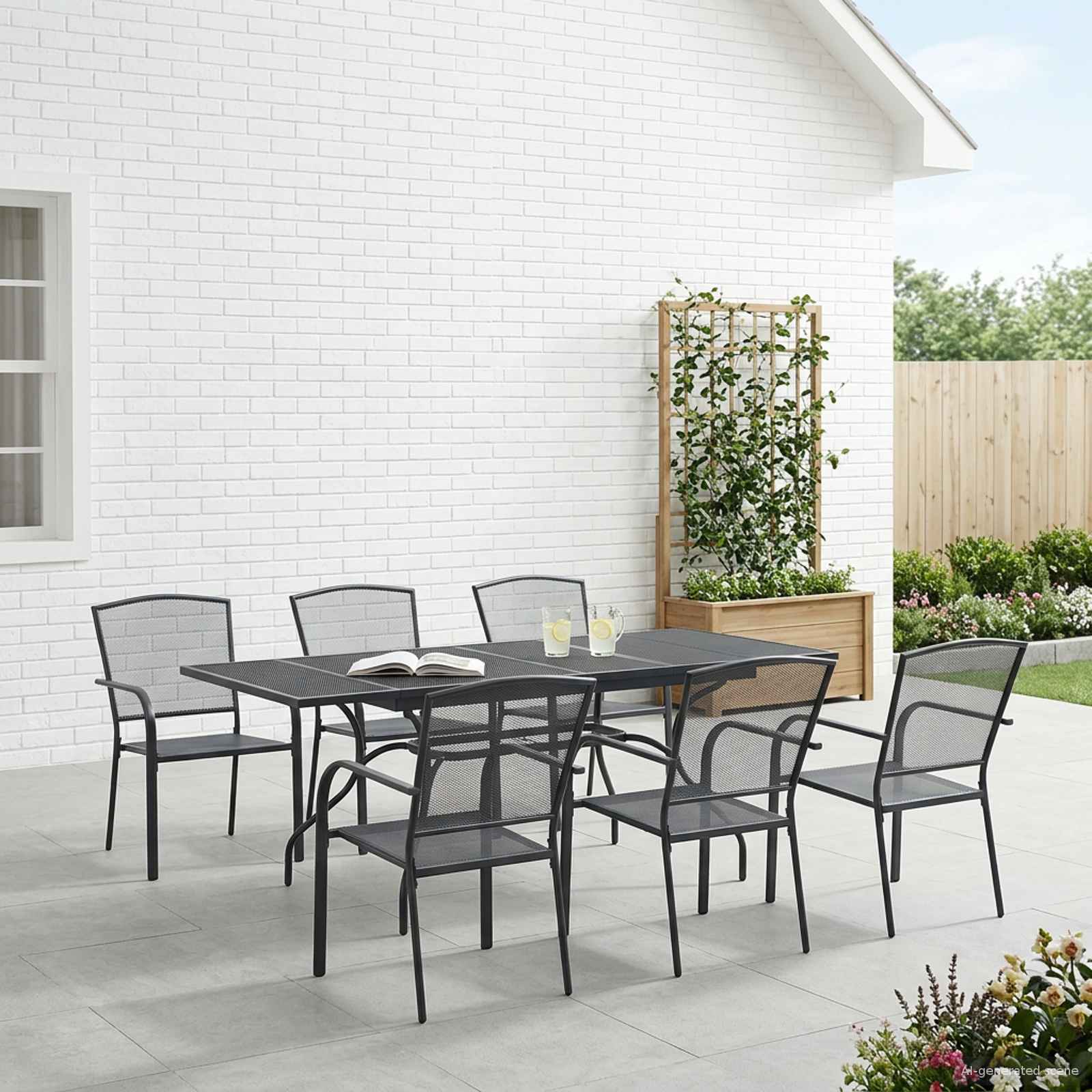 Ensemble de salle à manger pour jardin 7 pcs Anthracite - XIOS