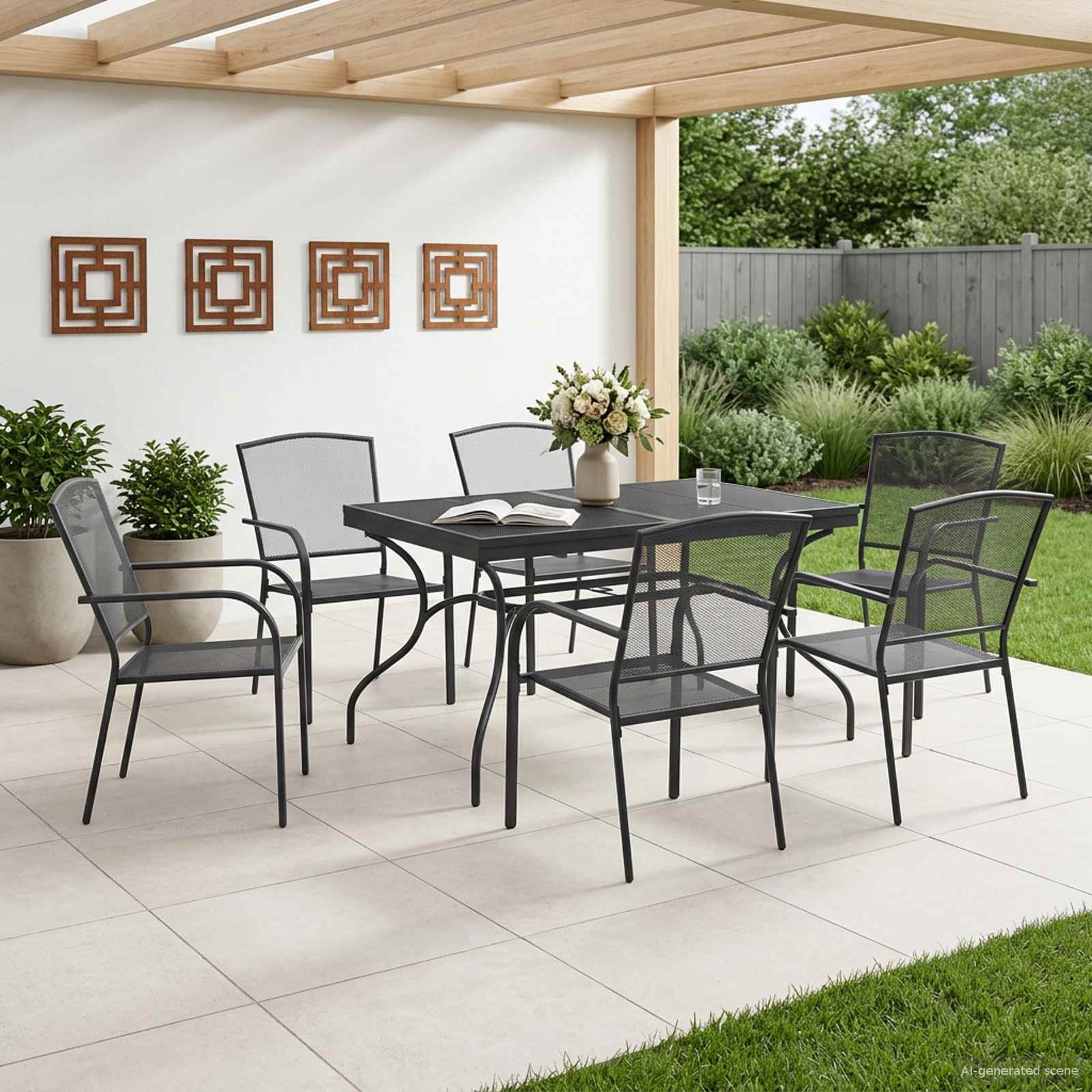 Ensemble de salle à manger pour jardin 7 pcs Anthracite - XIOS