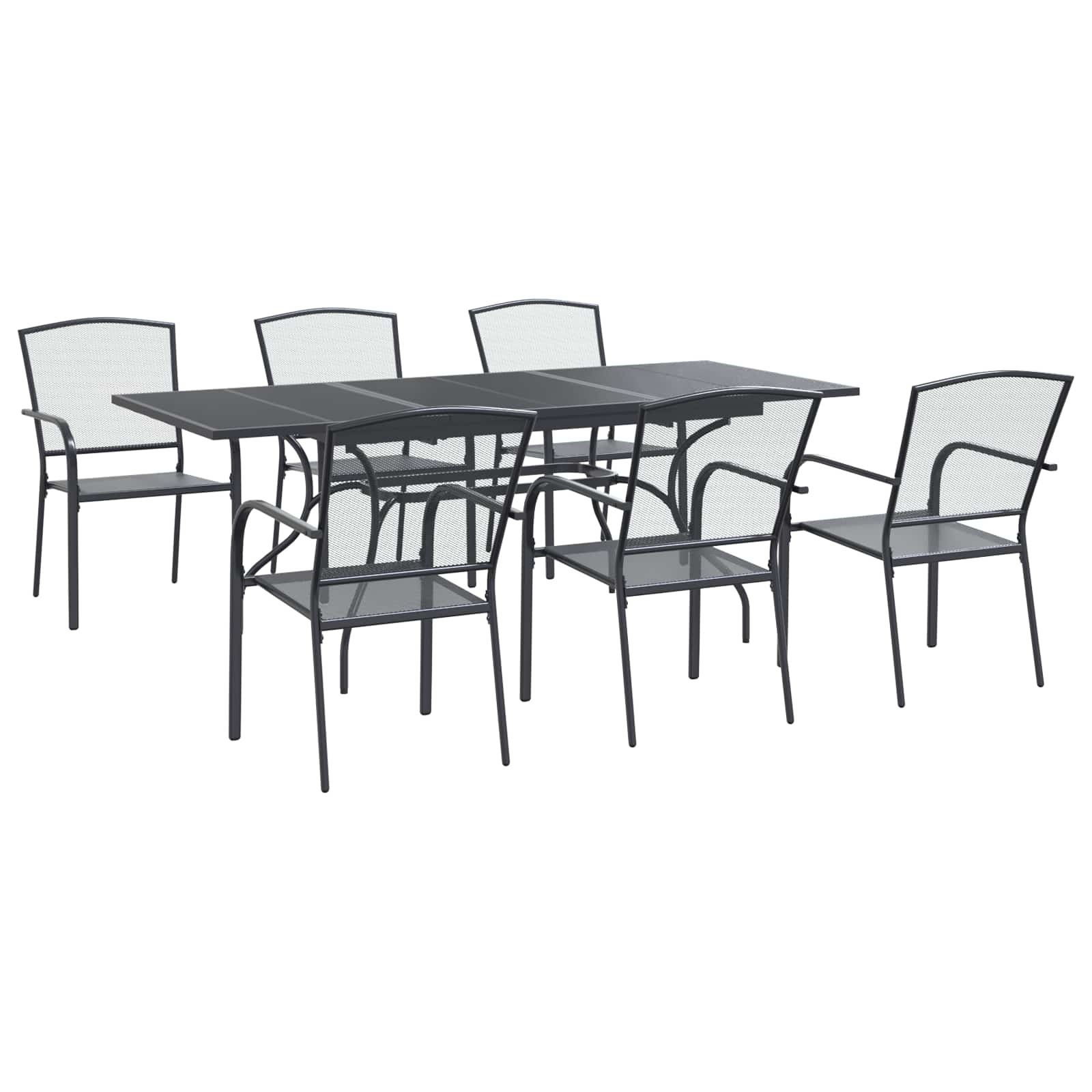 Ensemble de salle à manger pour jardin 7 pcs Anthracite - XIOS