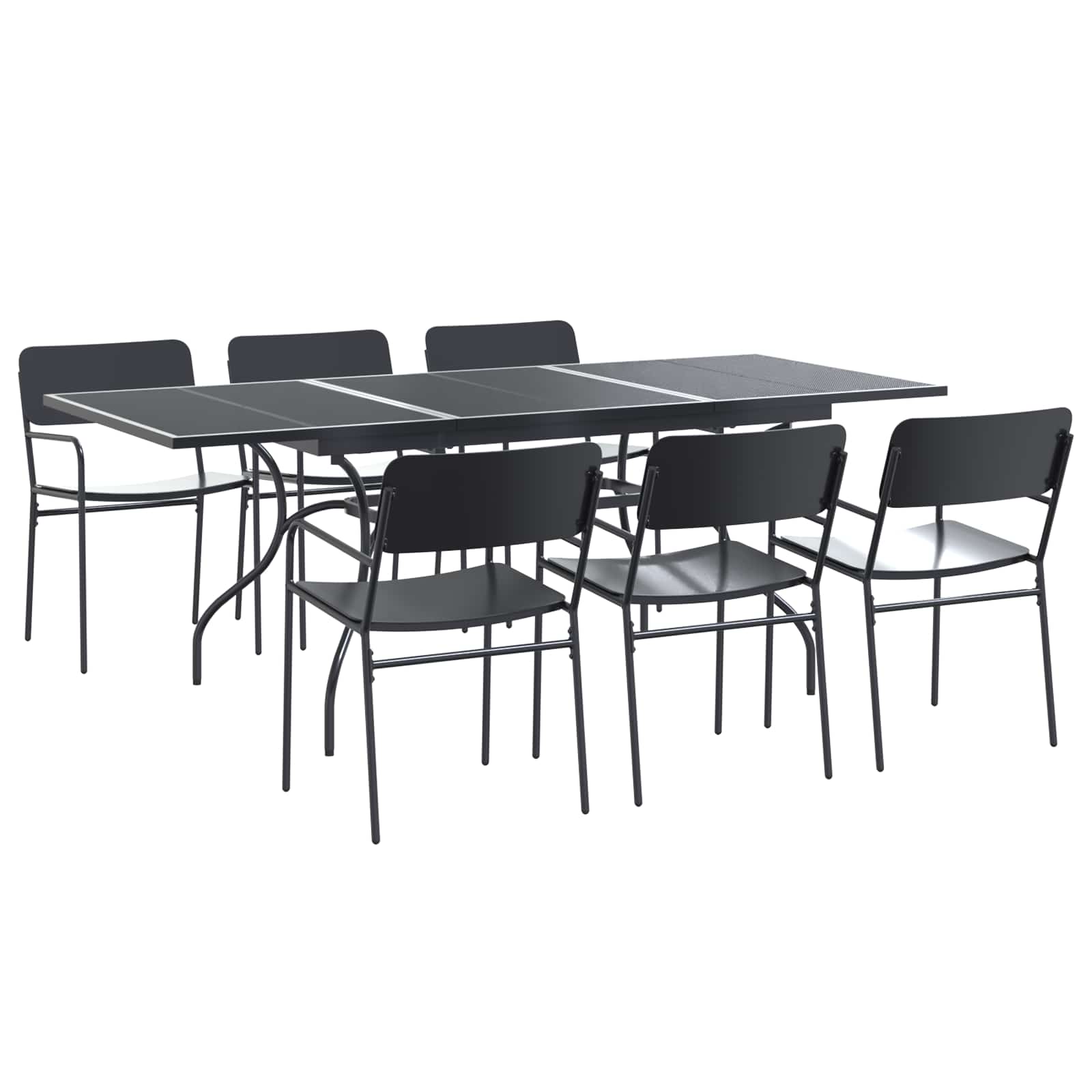 Ensemble de salle à manger pour jardin 7 pcs Anthracite Acier - XIOS