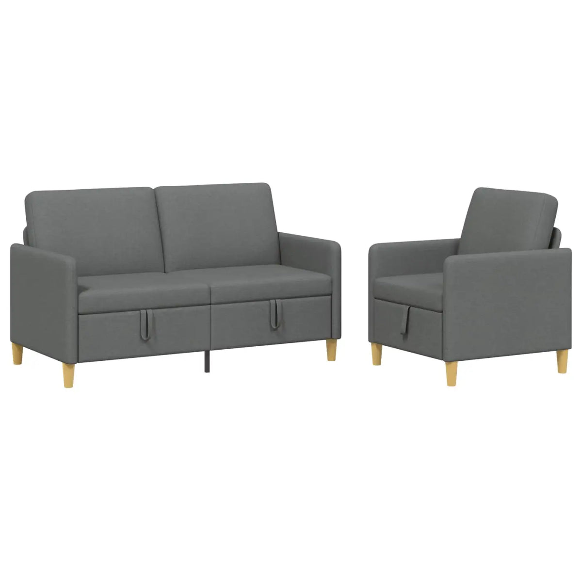 Canapé avec rangement 2 pc Gris foncé Polyester - XIOS