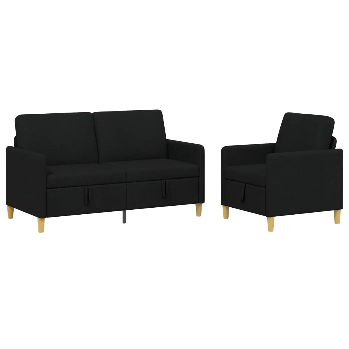 Canapé avec rangement 2 pc Noir Polyester - XIOS
