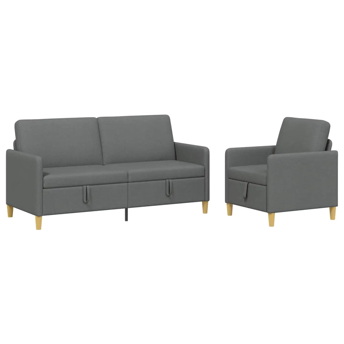 Canapé avec rangement 2 pc Gris foncé Polyester - XIOS