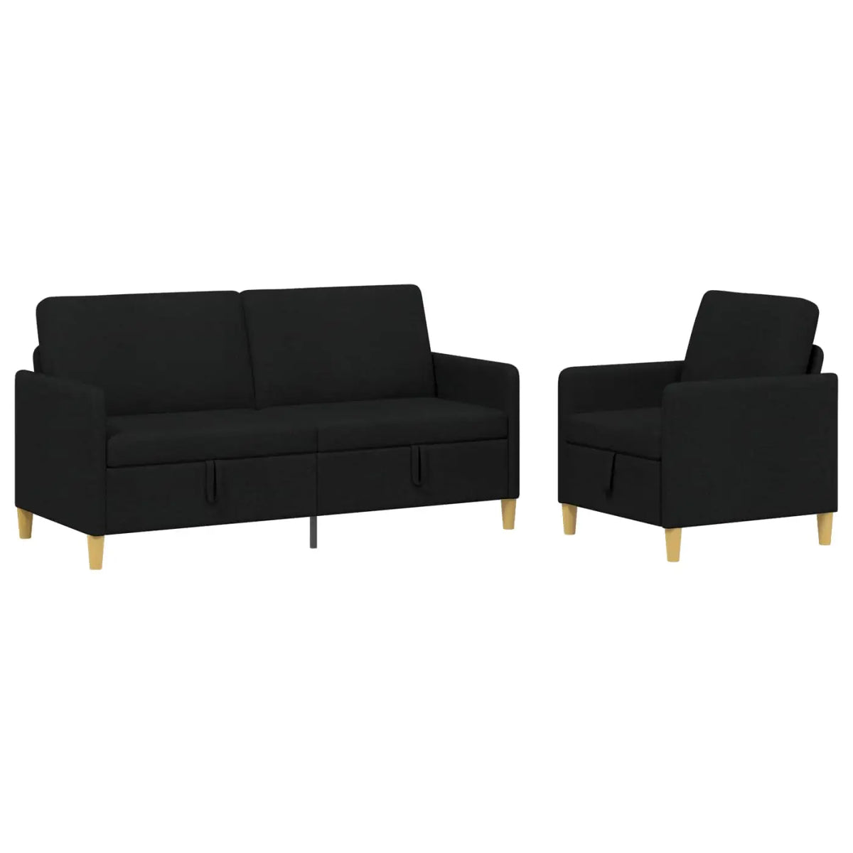 Canapé avec rangement 2 pc Noir Polyester - XIOS