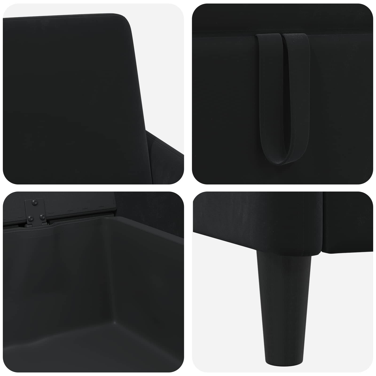 Canapé avec rangement 2 pc Noir Polyester