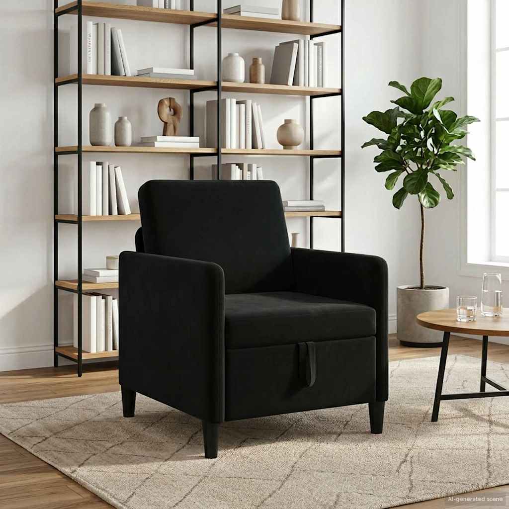 Sofa avec rangement Noir 72 x 78 x 87 cm Polyester