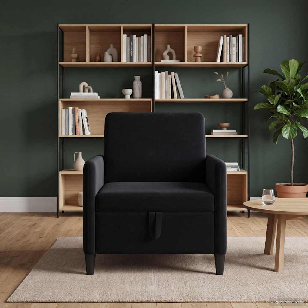 Sofa avec rangement Noir 72 x 78 x 87 cm Polyester