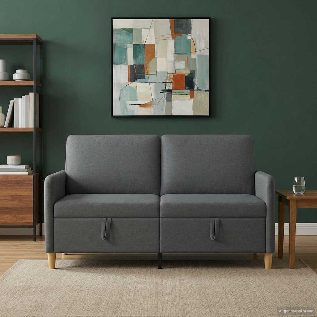 Sofa avec rangement Gris foncé 152 x 78 x 87 cm Polyester - XIOS