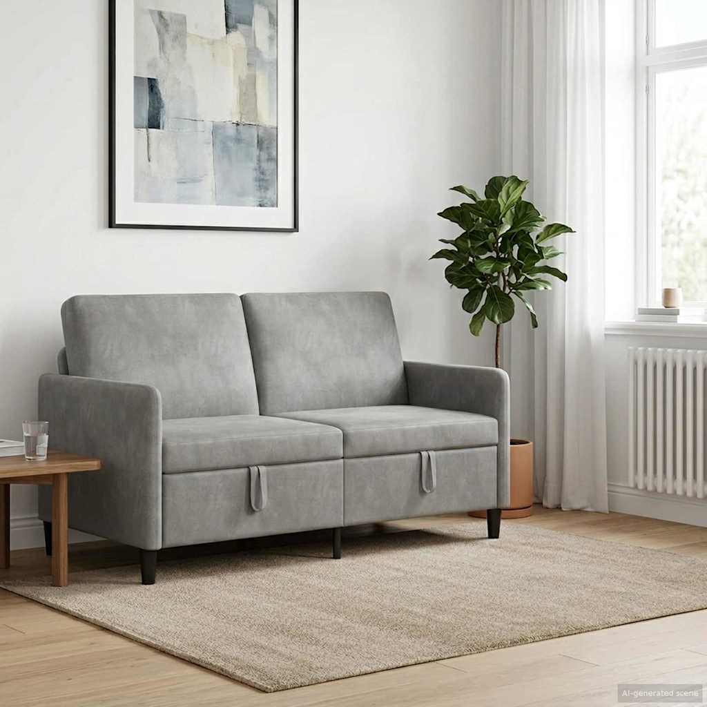 Sofa avec rangement Gris clair 152 x 78 x 87 cm Polyester - XIOS