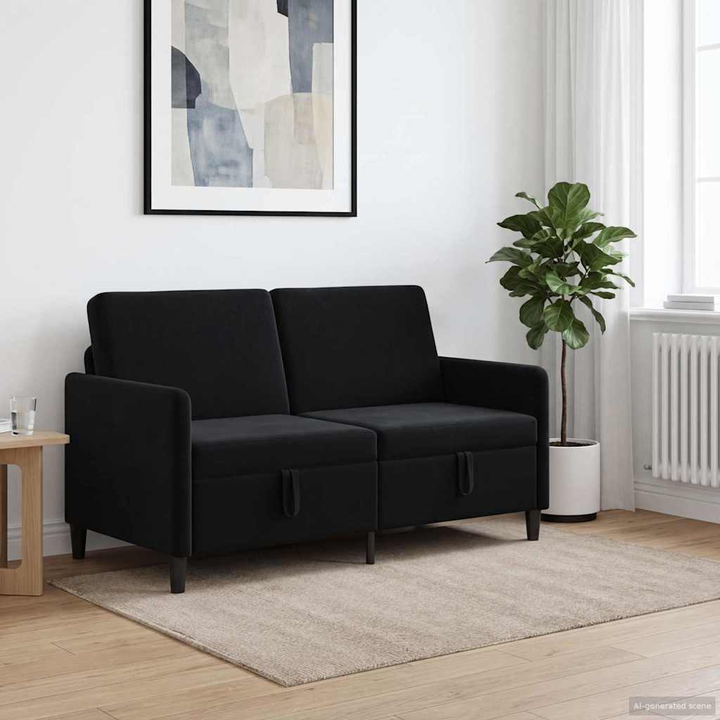 Sofa avec rangement Noir 152 x 78 x 87 cm Polyester