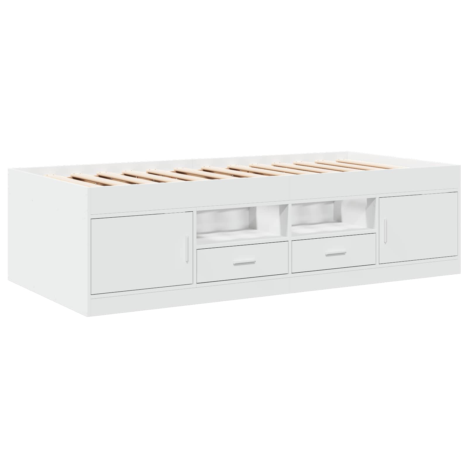 Cadre de lit avec rangement Blanc 80 x 200 cm Bois d'ingénierie