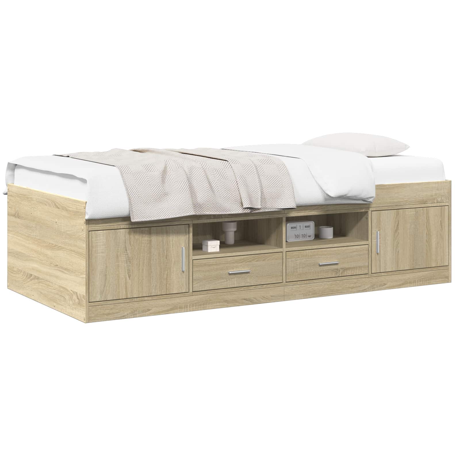 Cadre de lit avec rangement avec porte Chêne Sonoma 80 x 200 cm - XIOS
