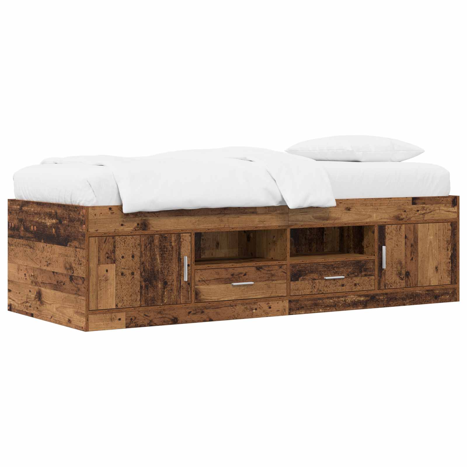 Cadre de lit avec rangement avec tiroir Bois ancien 80 x 200 cm - XIOS