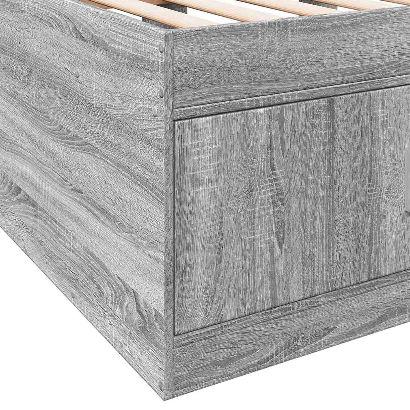 Cadre de lit avec rangement avec tiroir Sonoma gris 80 x 200 cm