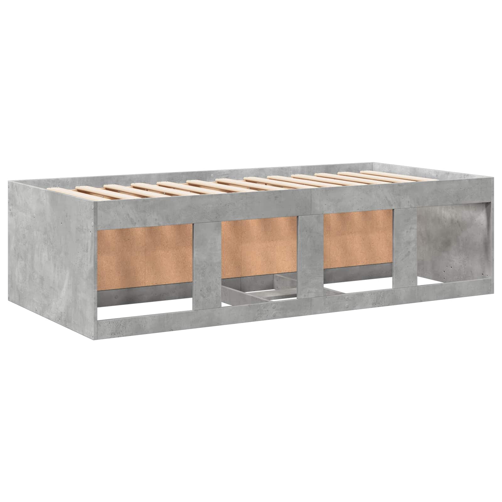 Cadre de lit avec rangement avec tiroir Gris béton 80 x 200 cm - XIOS