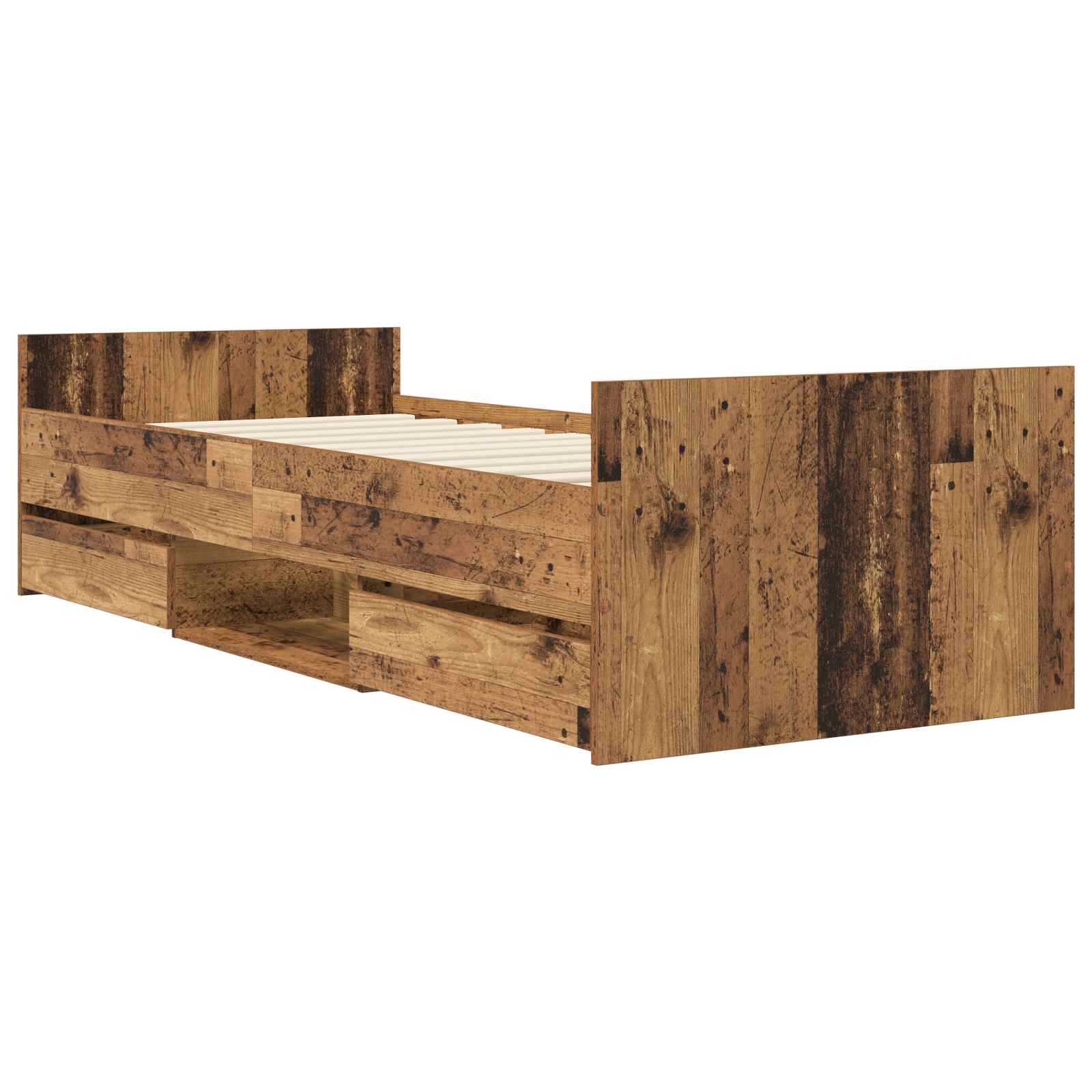Cadre de lit avec rangement Bois ancien 80 x 200 cm
