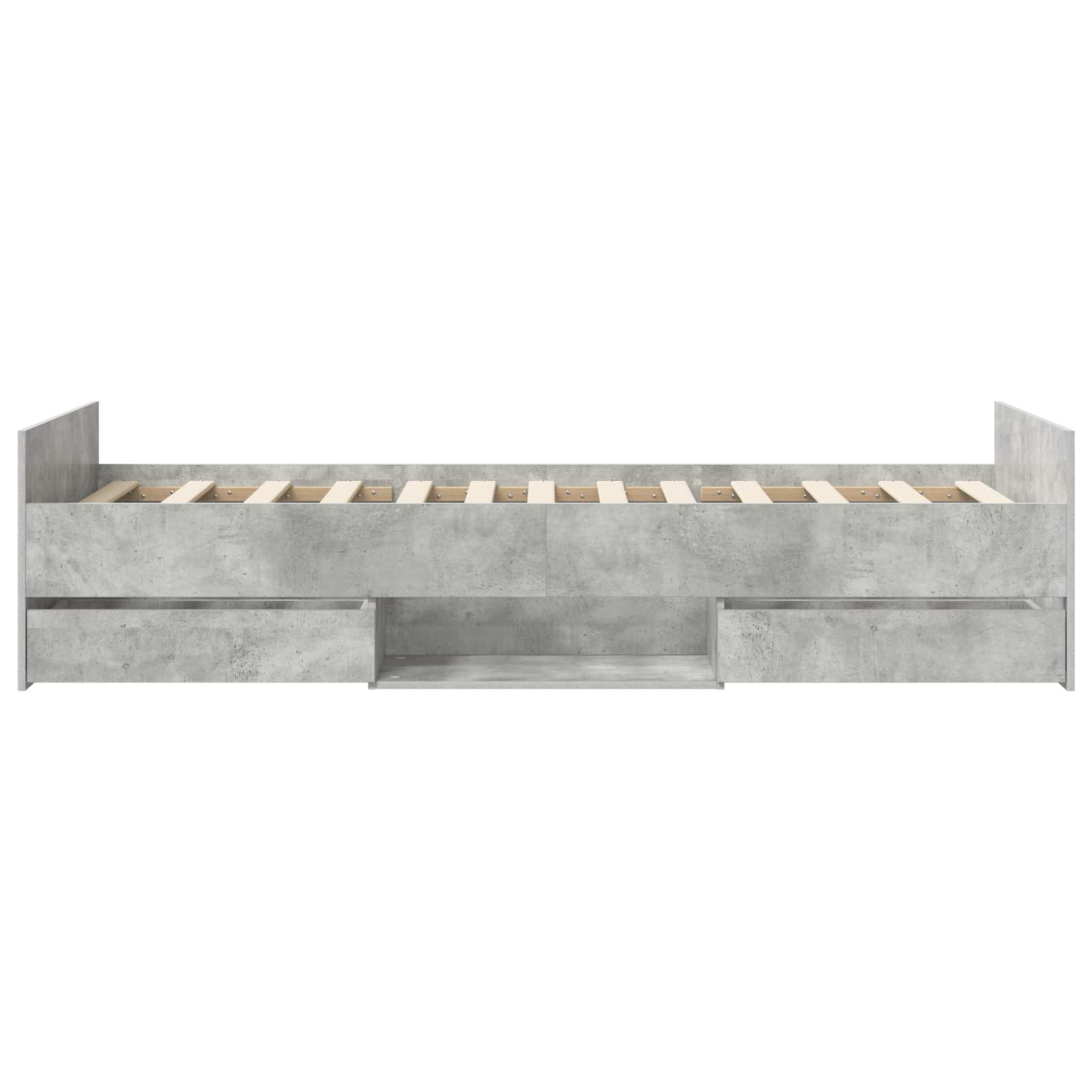 Cadre de lit avec rangement Gris béton 80 x 200 cm